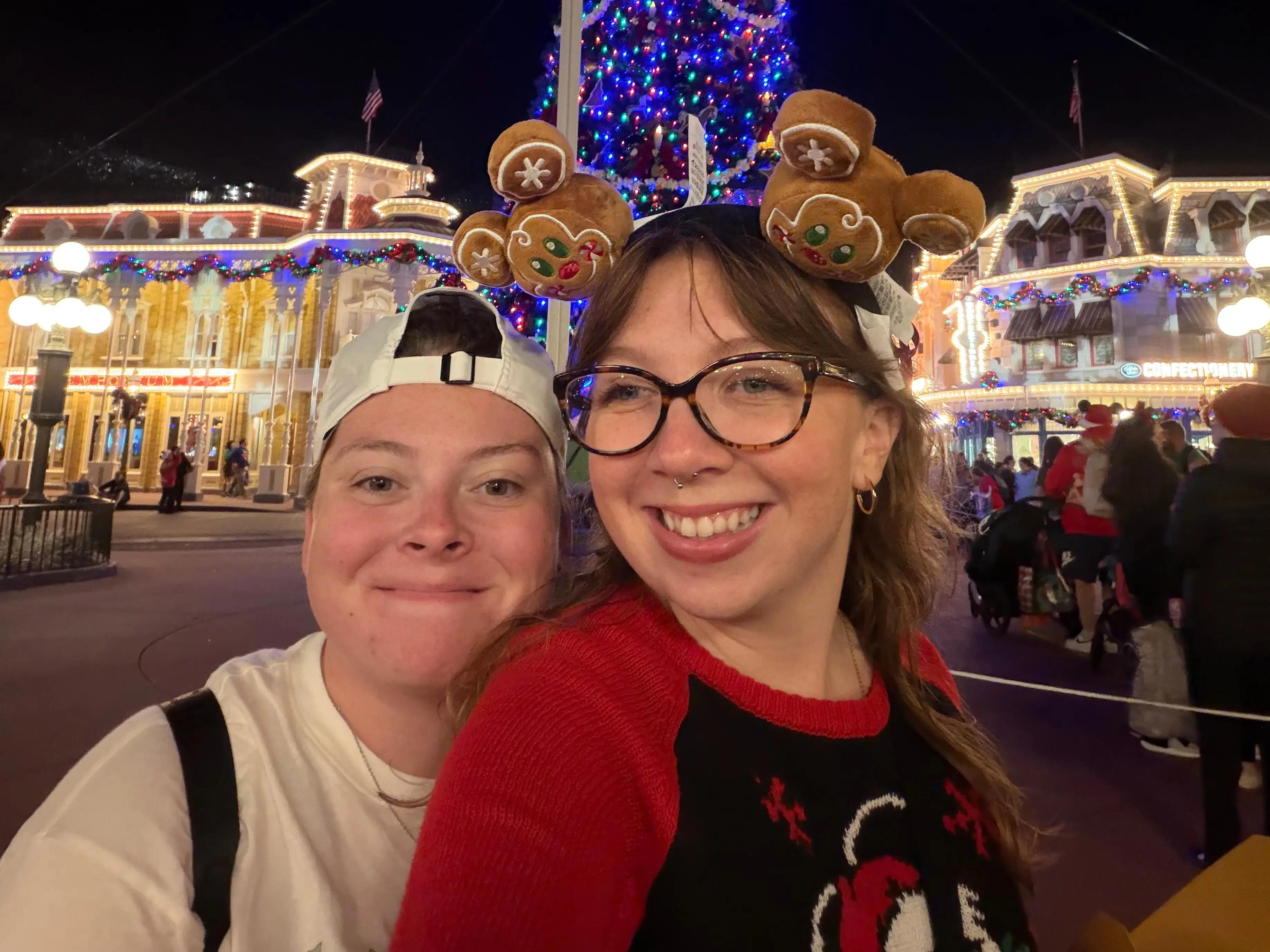 Author Jordyn Bradley and partner at magic kingdom at night