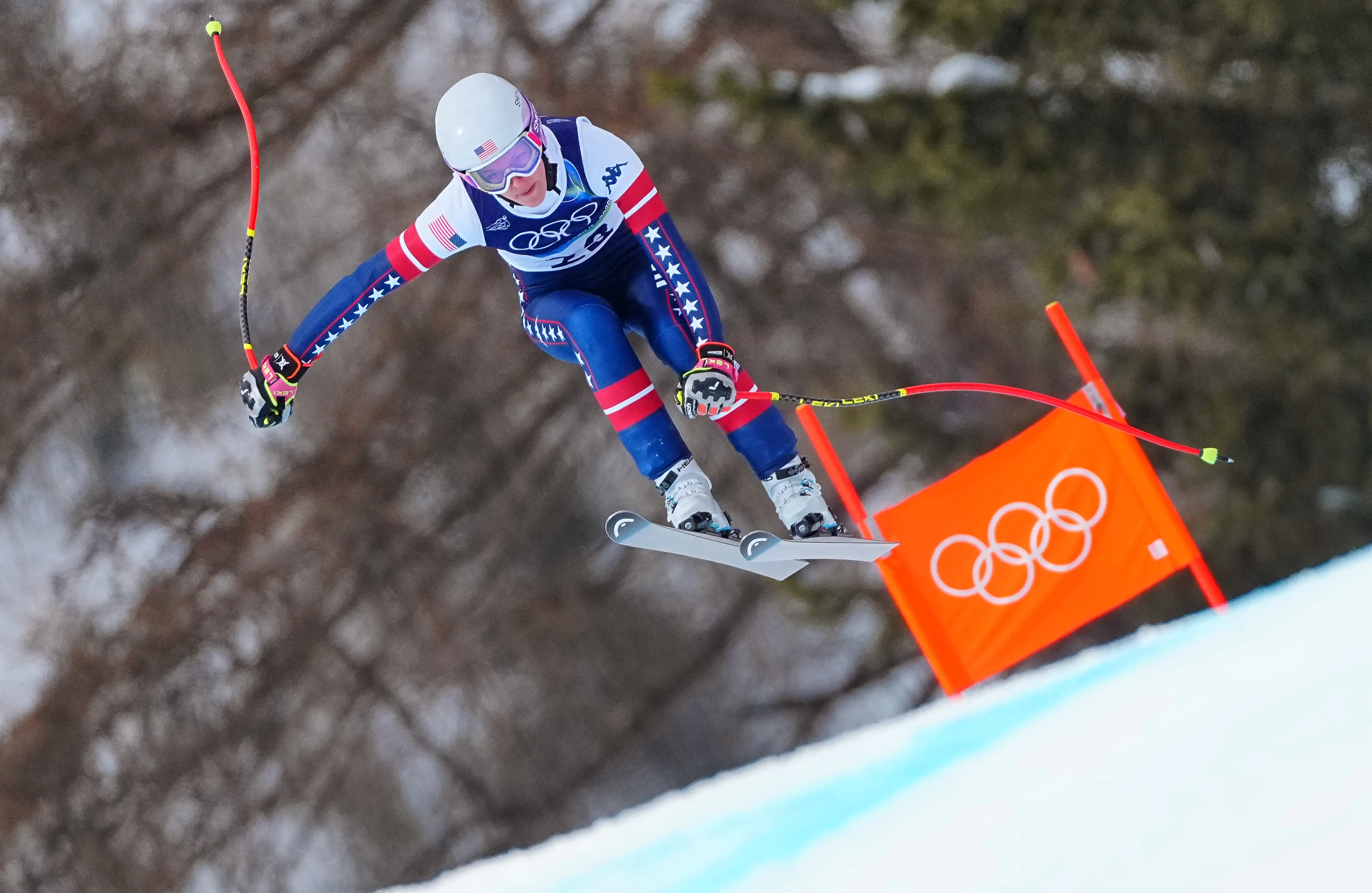 Keely Cashman competes in the Milan Winter Olympics.