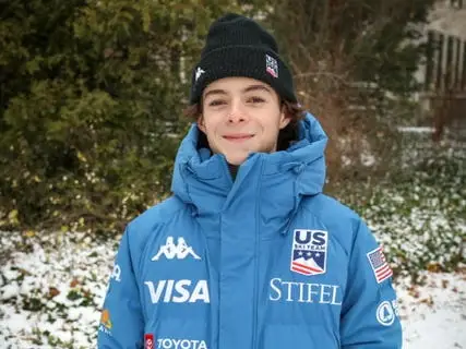 Skier posing for photo