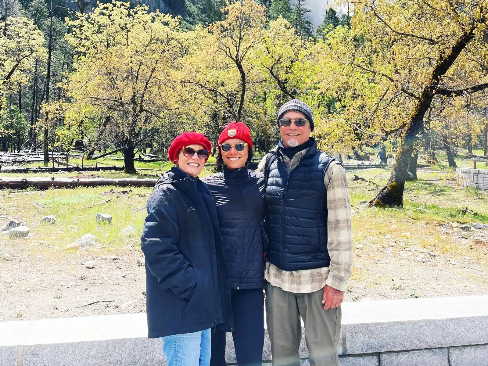 The author and her grandparents posing together at Yosemite.