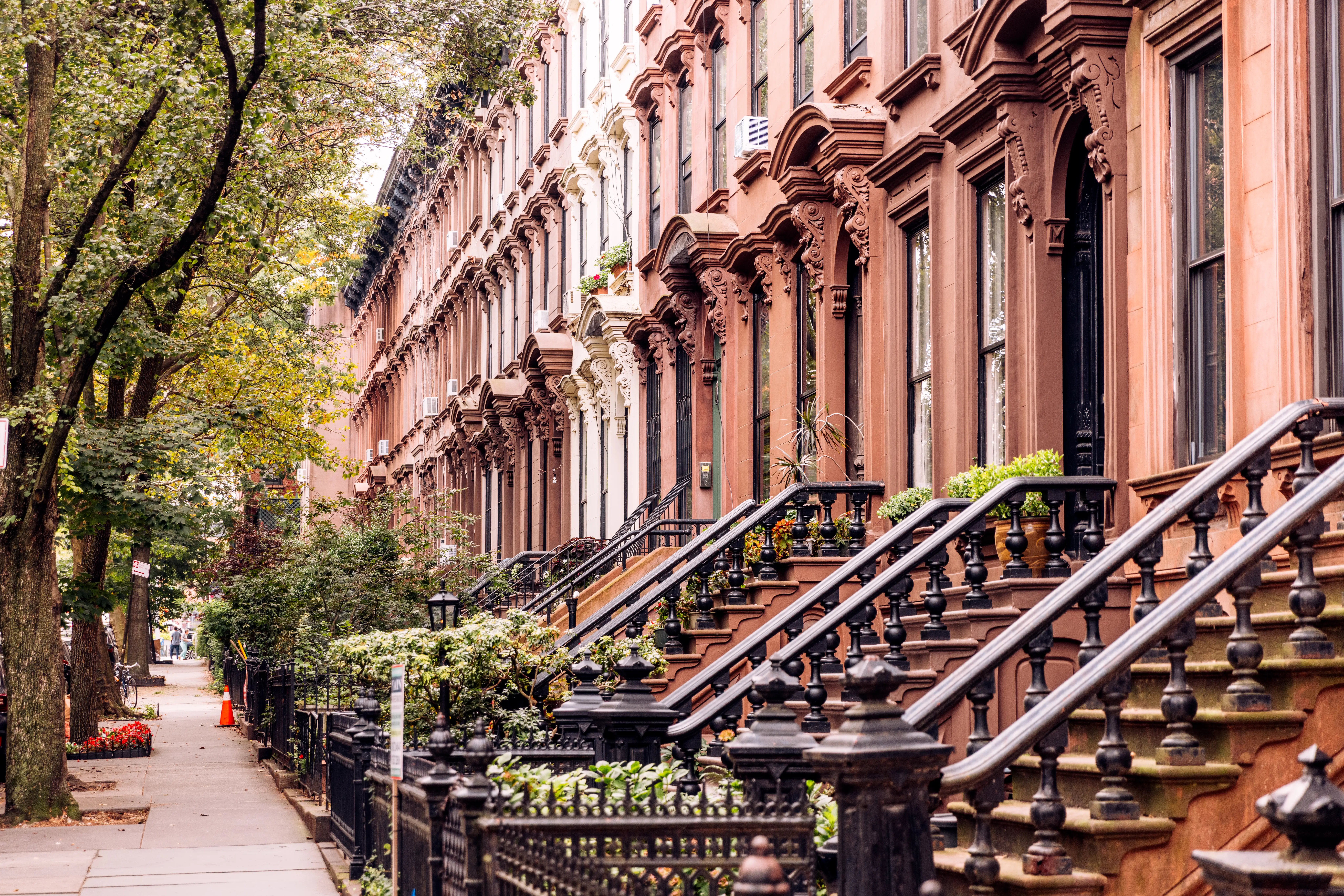 Row of brownstones in NYC