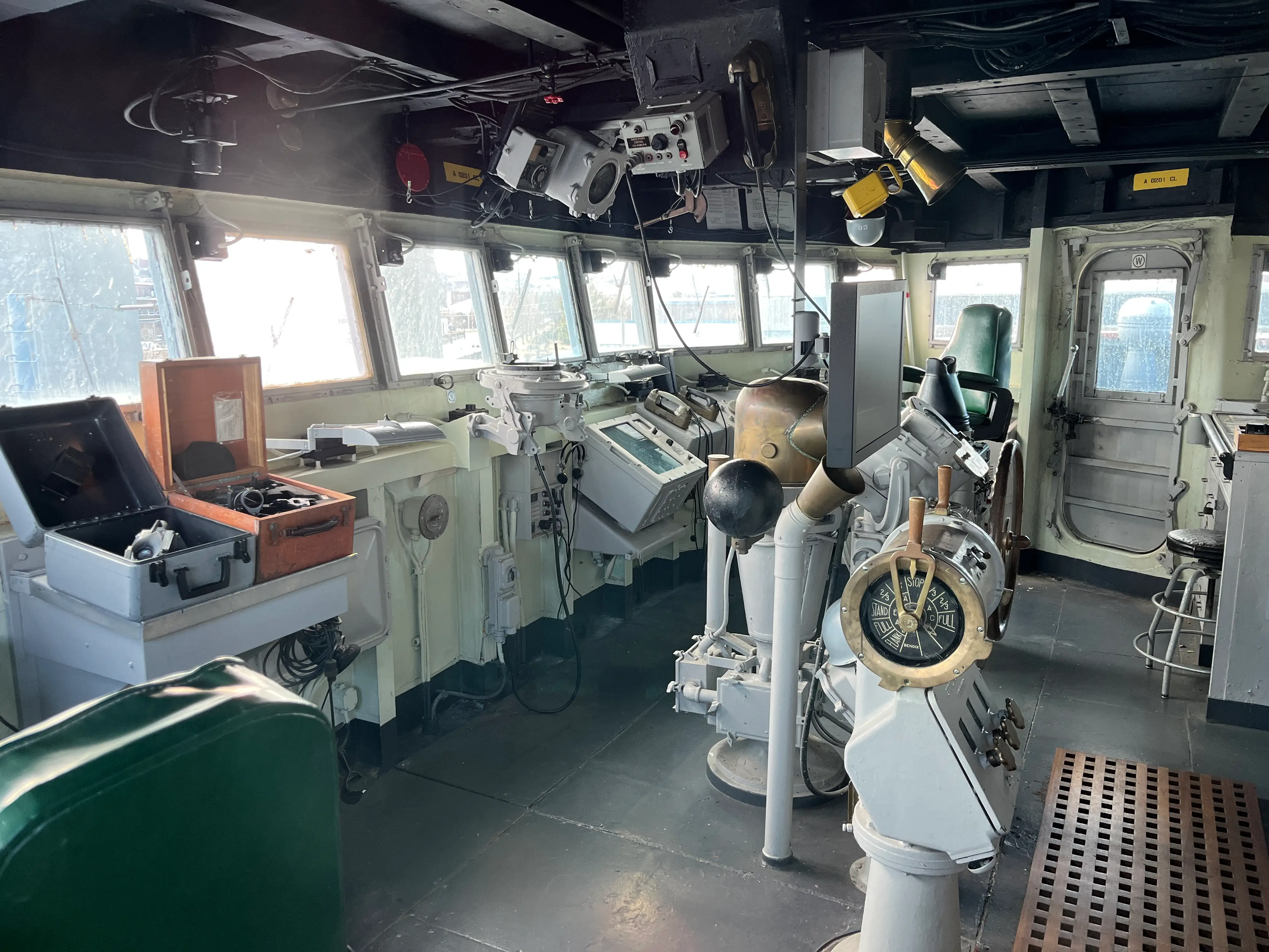 The bridge of the USS Joseph P. Kennedy Jr.