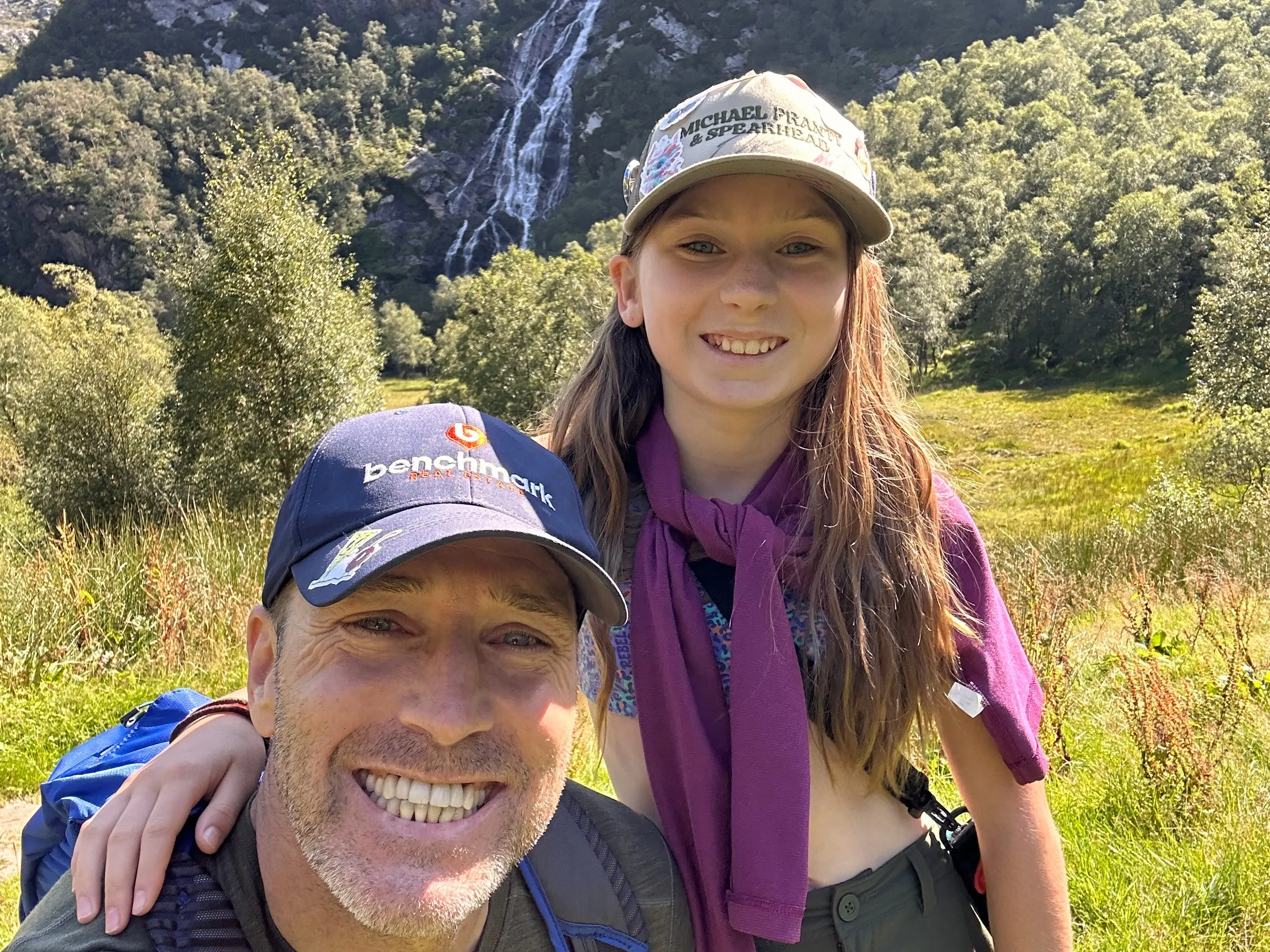 Dad and daughter taking selfie