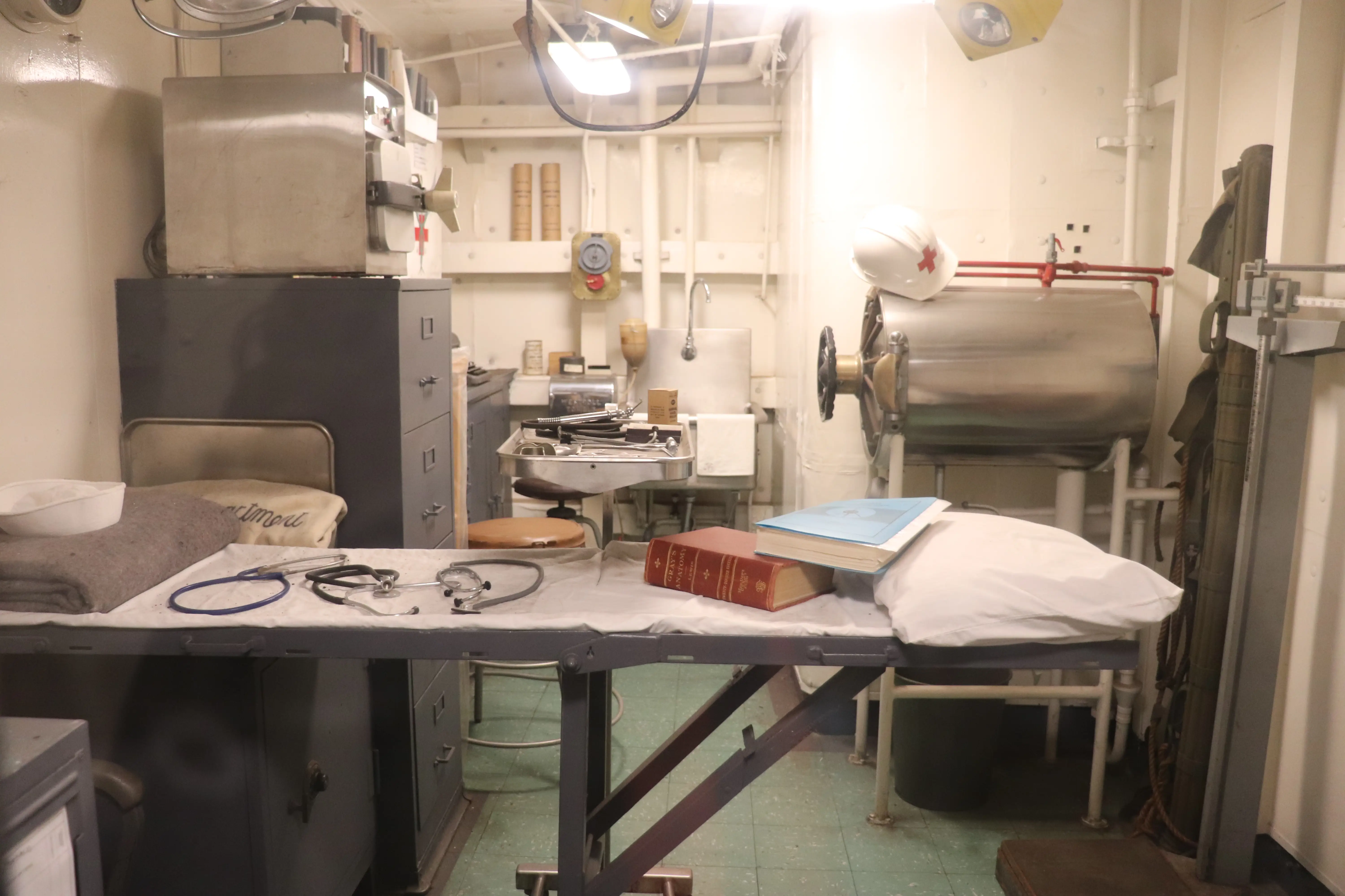 The sick bay on board the USS Joseph P. Kennedy Jr.