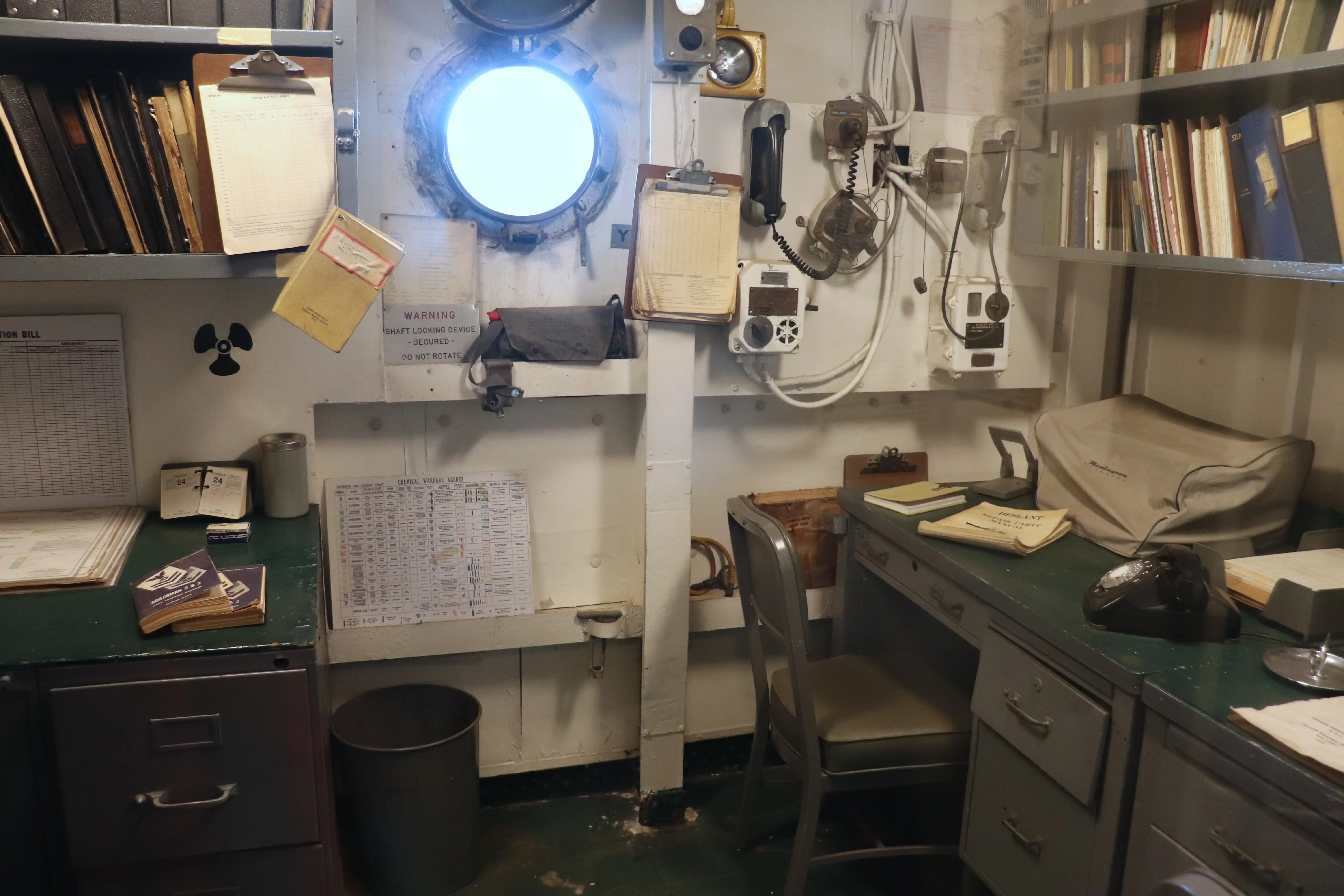 The engineering department office and damage control center on board the USS Joseph P. Kennedy Jr.