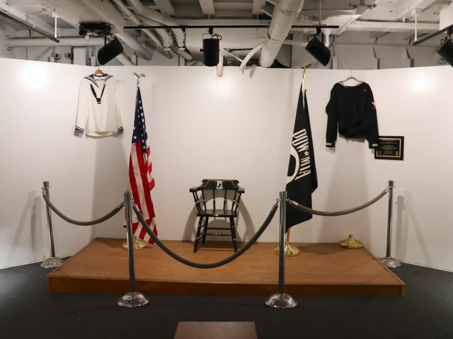 The chair of honor on board the USS Joseph P. Kennery Jr.