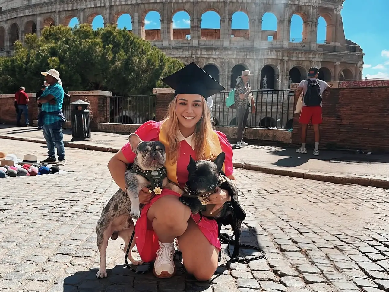 Woman in Rome with dogs