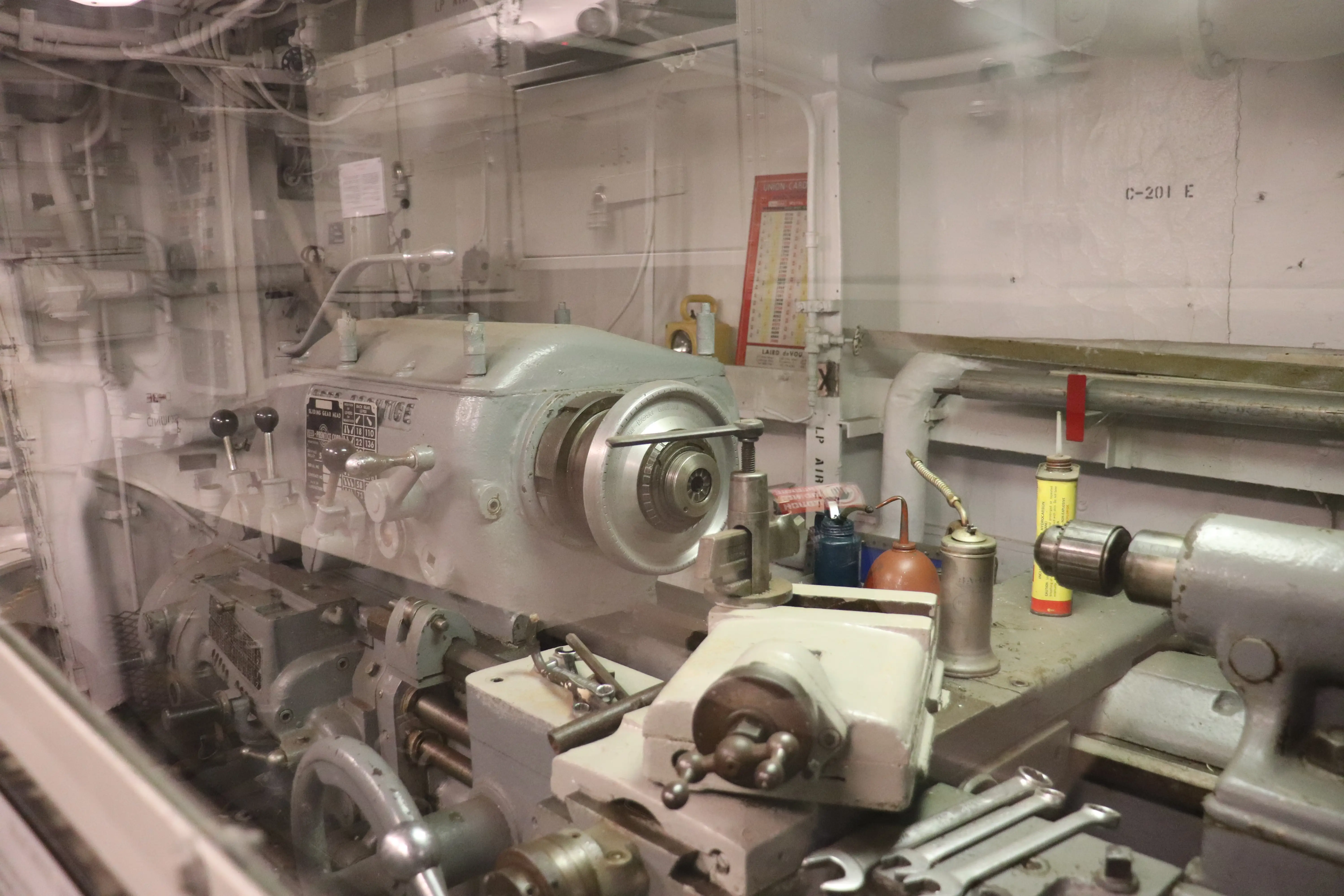 Equipment in the machine shop on board the USS Joseph P. Kennedy Jr.