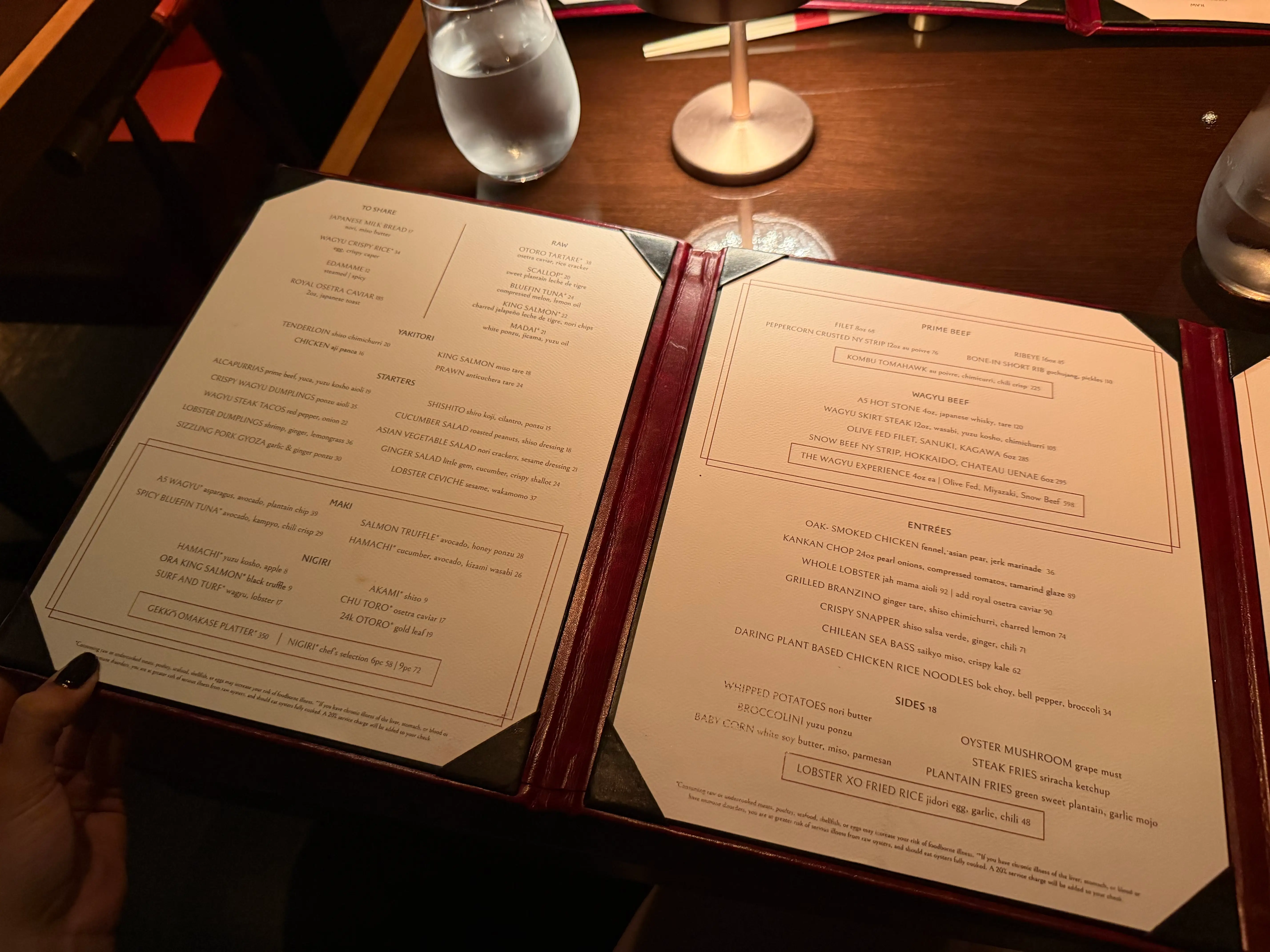 Gekko Miami Bad Bunny restaurant menu