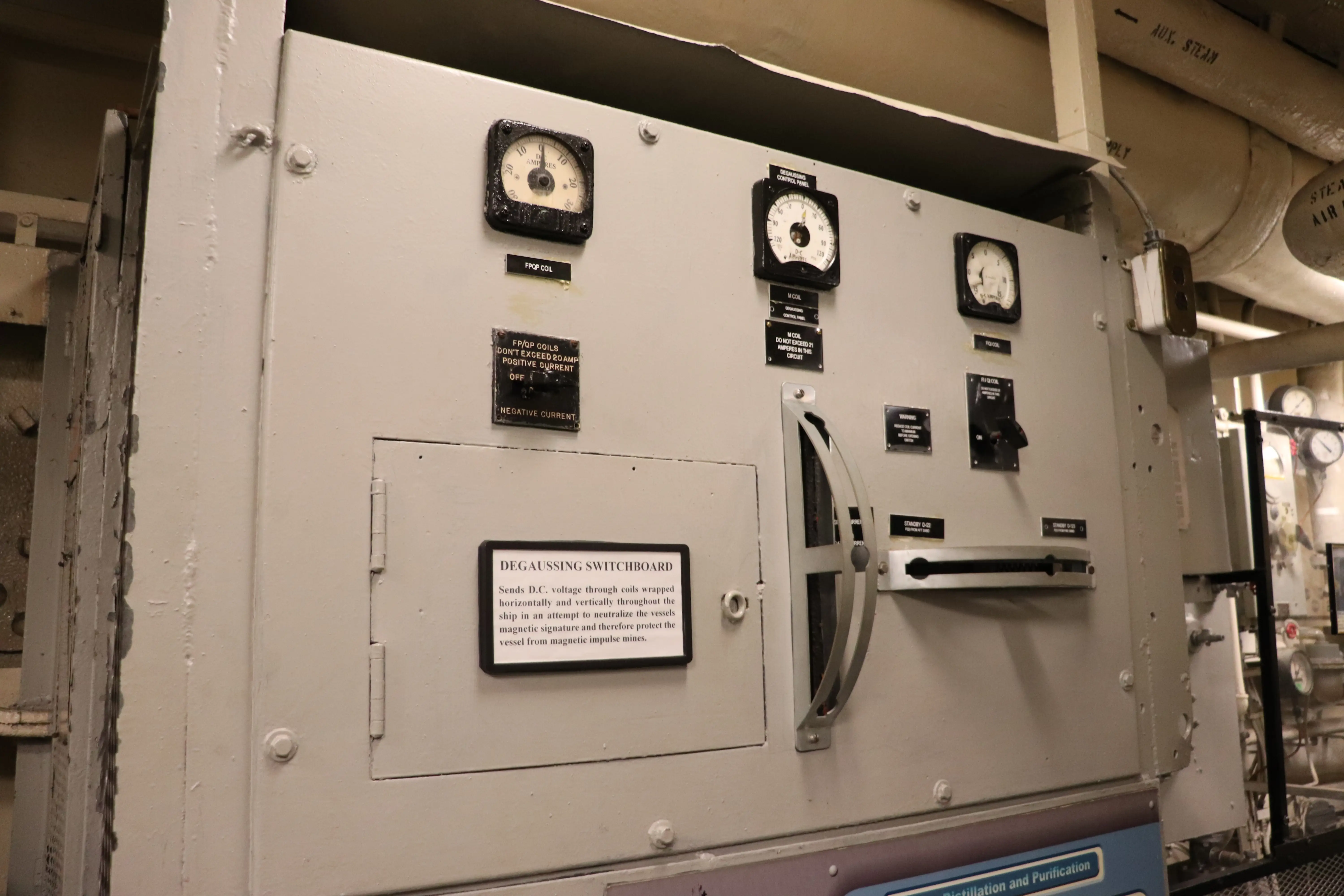 The degaussing switchboard on board the USS Joseph P. Kennedy Jr.