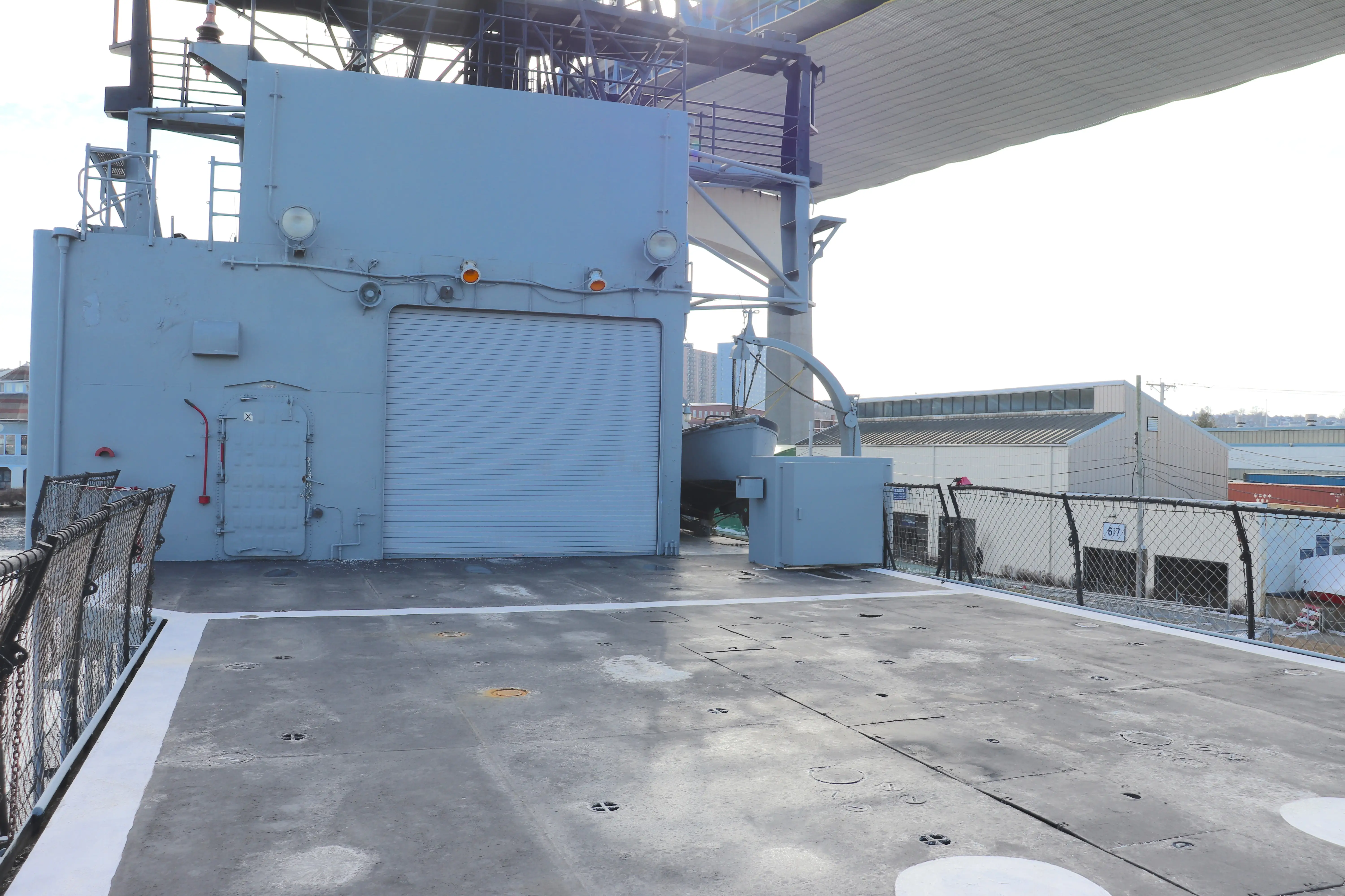 The Drone Anti-Sub Helicopter (DASH) hangar.