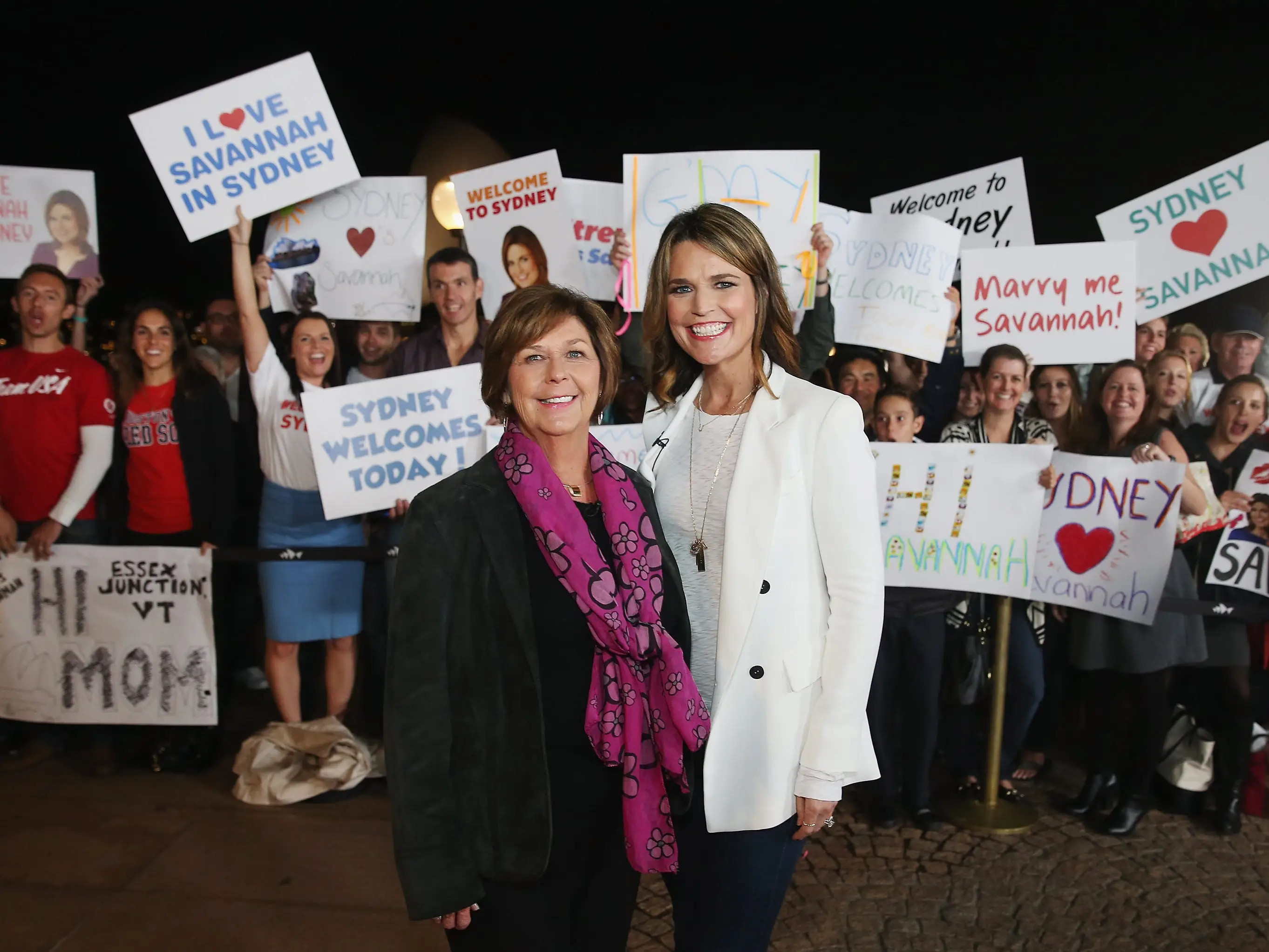 Australian-born presenter, Savannah Guthrie poses alongside her mother Nancy Guthrie during a production break whilst hosting NBC's 