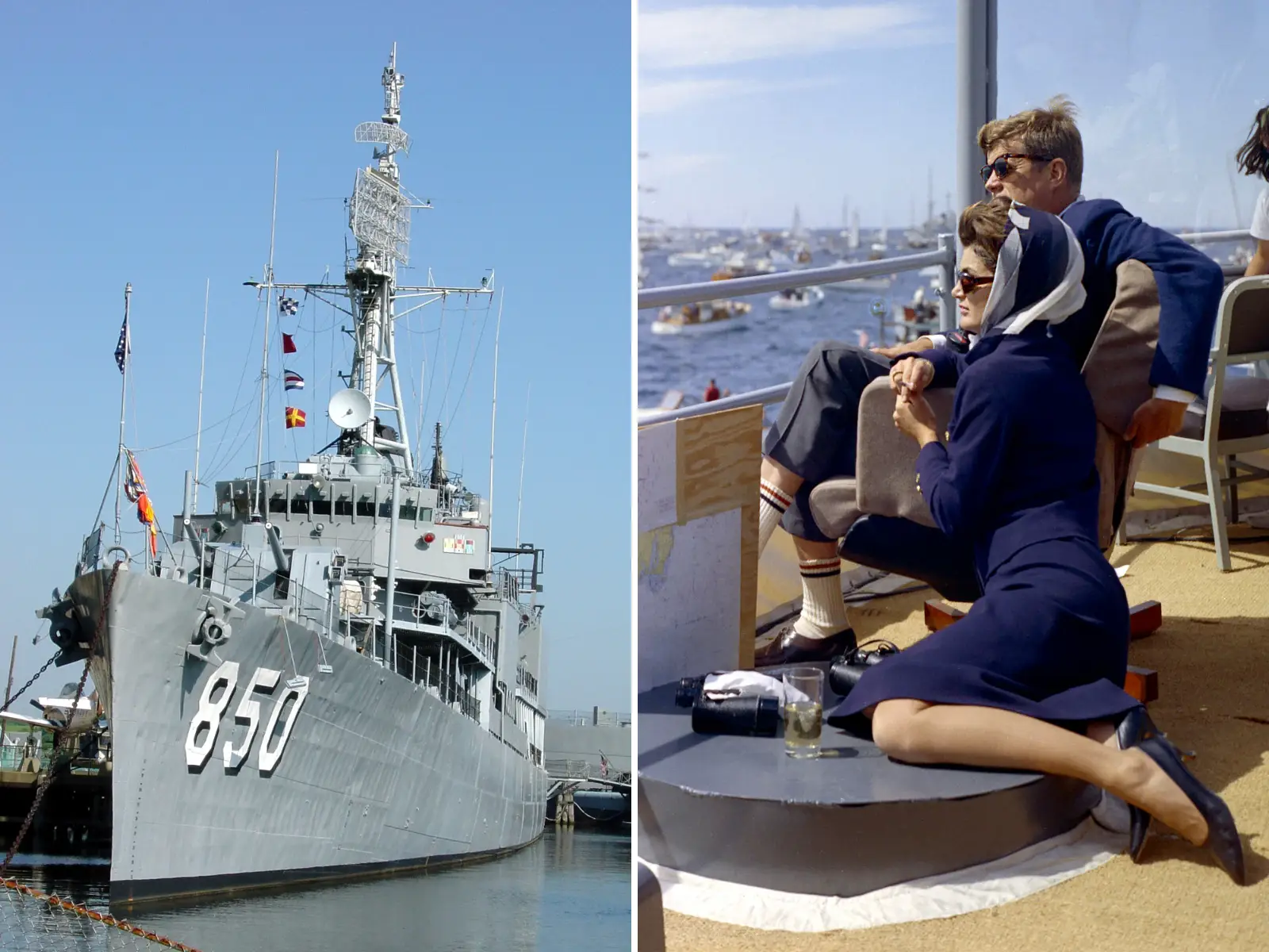 The USS Joseph P. Kennedy Jr. (left) was named for John F. Kennedy's brother.