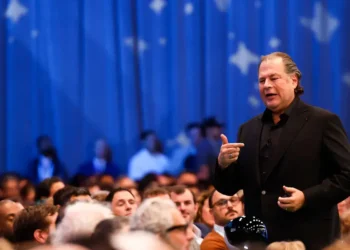 A recording of CEO Marc Benioff’s keynote was posted on Salesforce’s internal site. His jokes about ICE weren’t included.