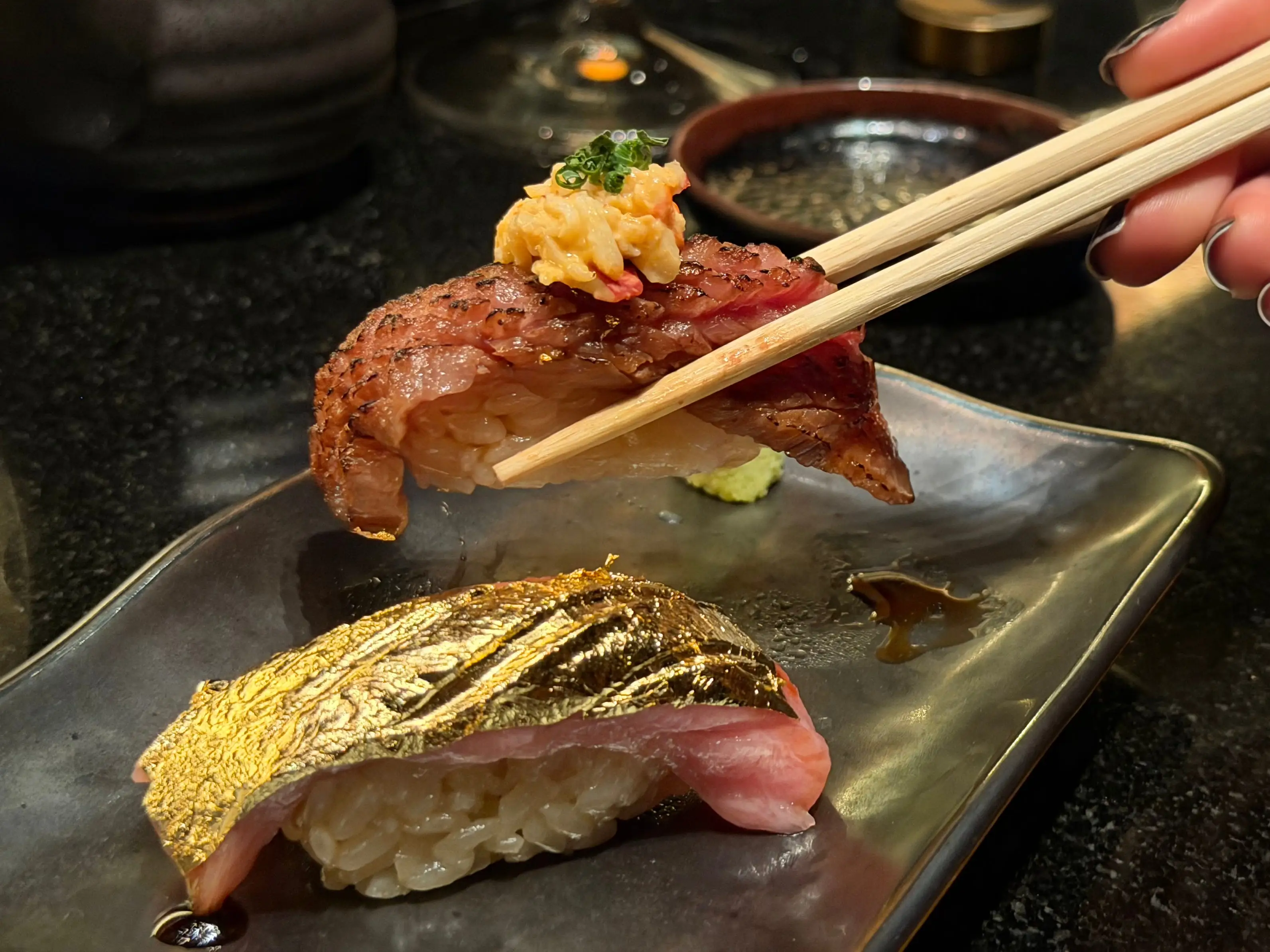 Nigiri at Bad Bunny's Gekko restaurant in Miami