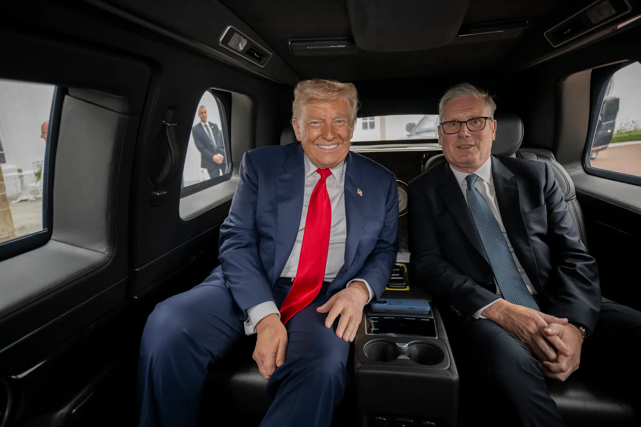 Donald Trump and UK Prime Minister Keir Starmer in The Beast.