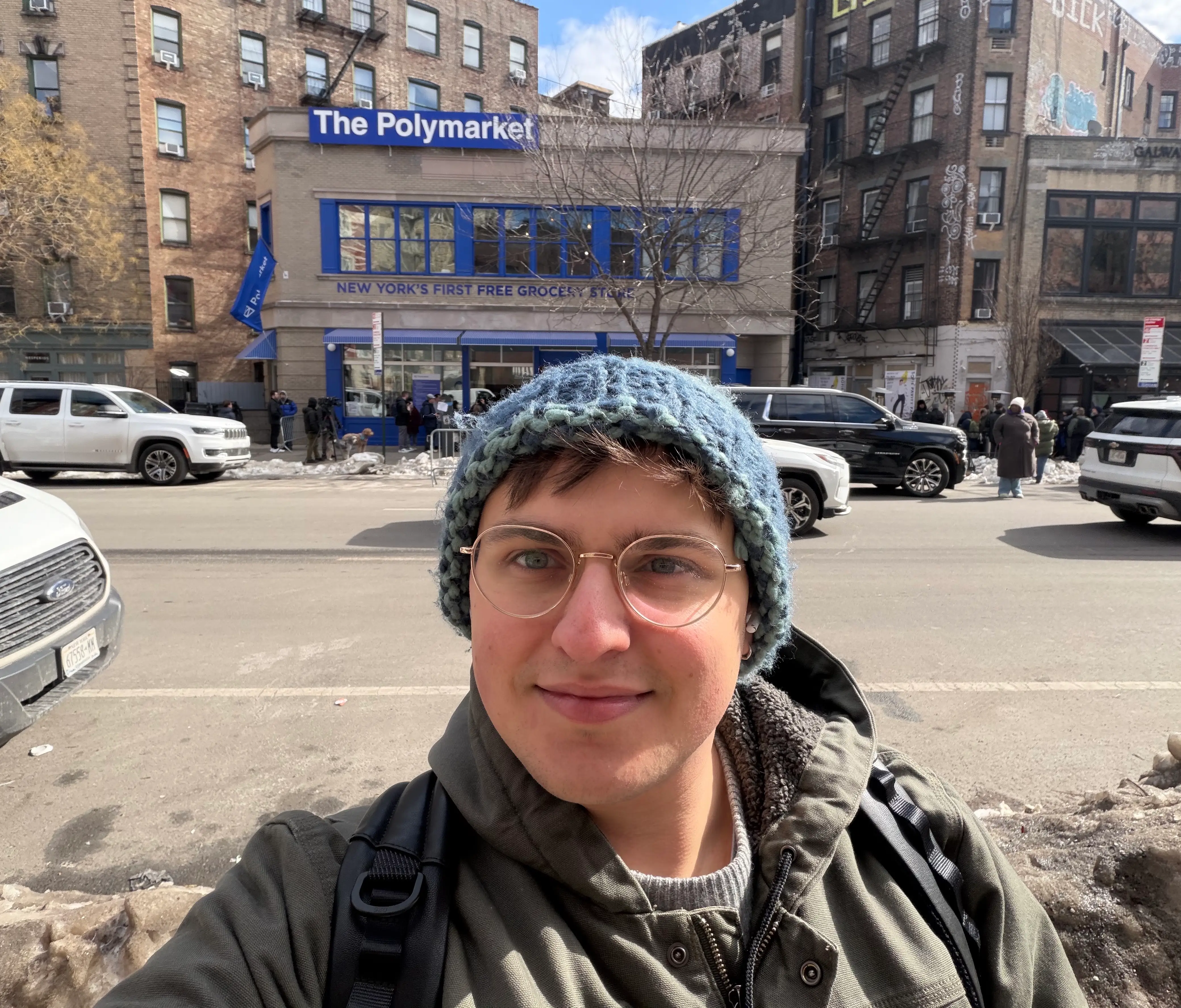 Henry Chandonnet is pictured in front of The Polymarket.