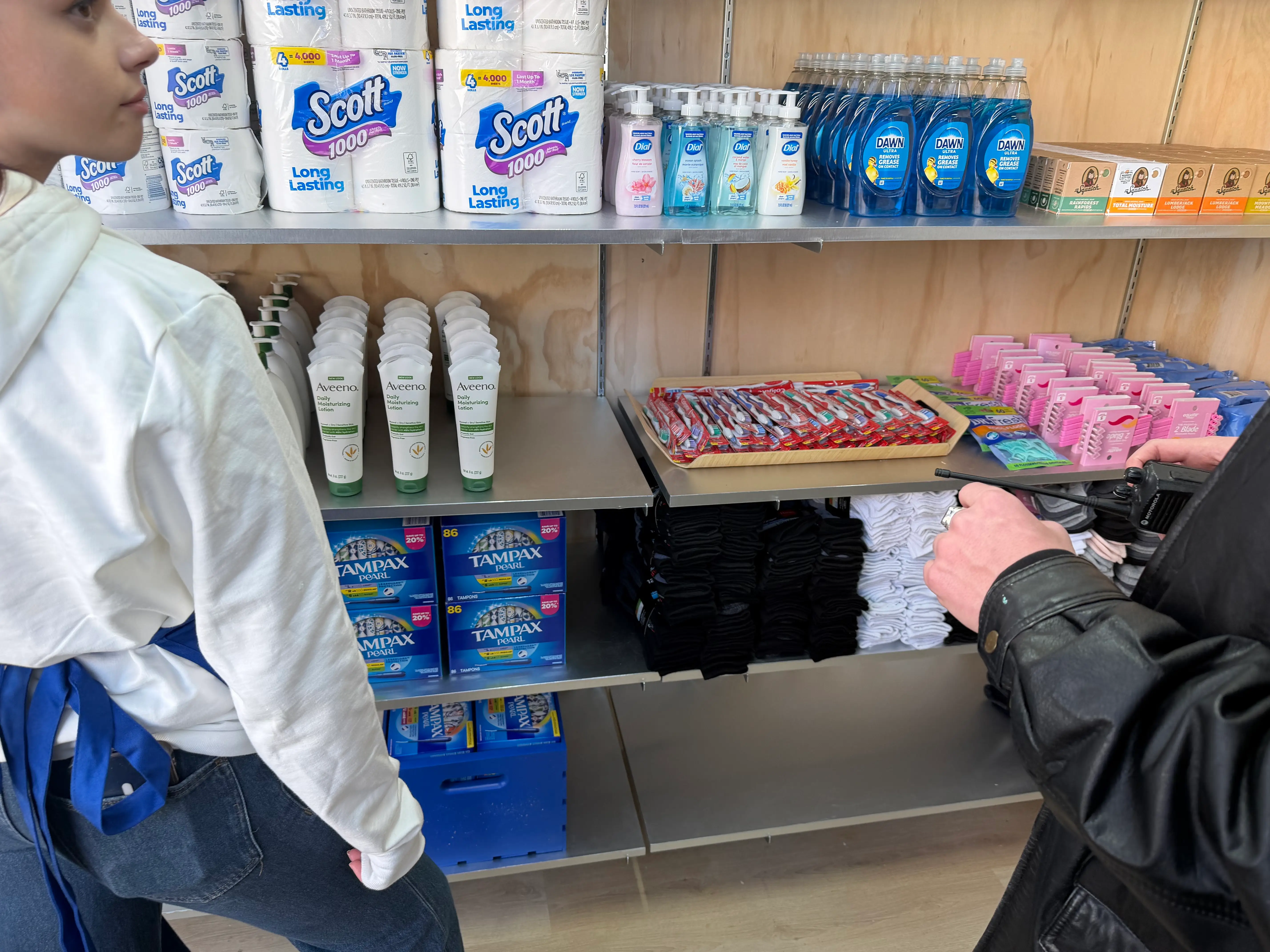 Socks are pictured at the Polymarket.