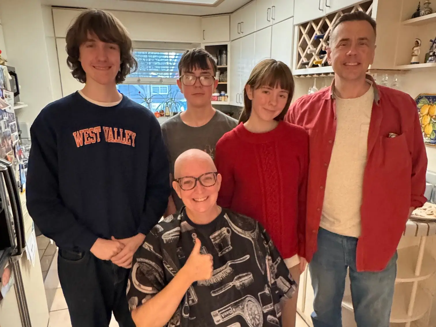 Family posing for photo