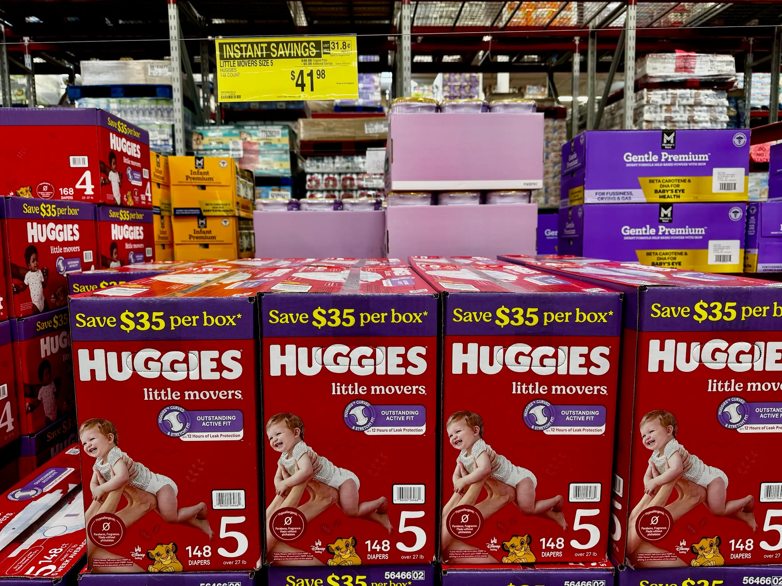 Diapers for sale at Sam's Club