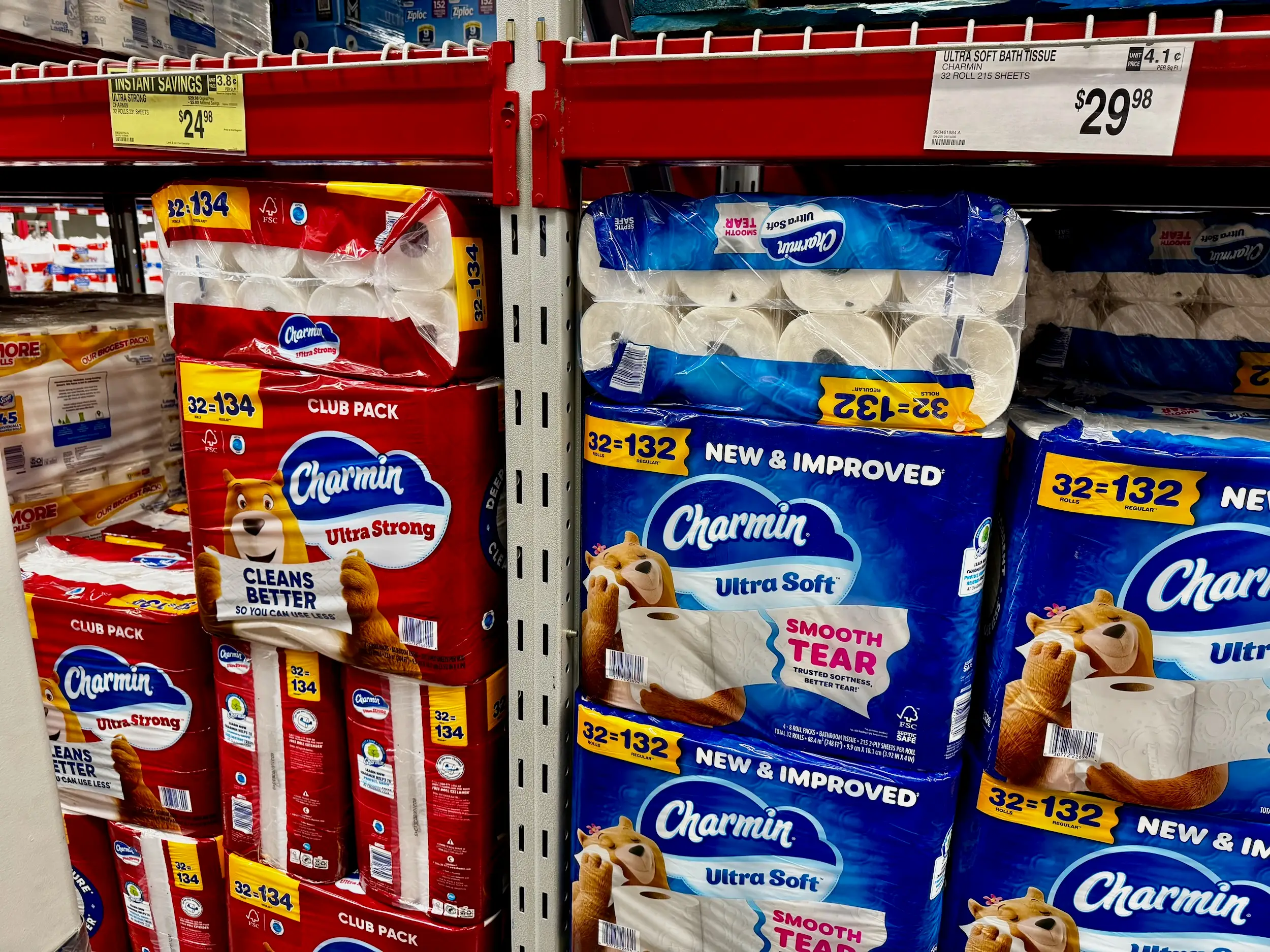 Toilet paper for sale at Sam's Club