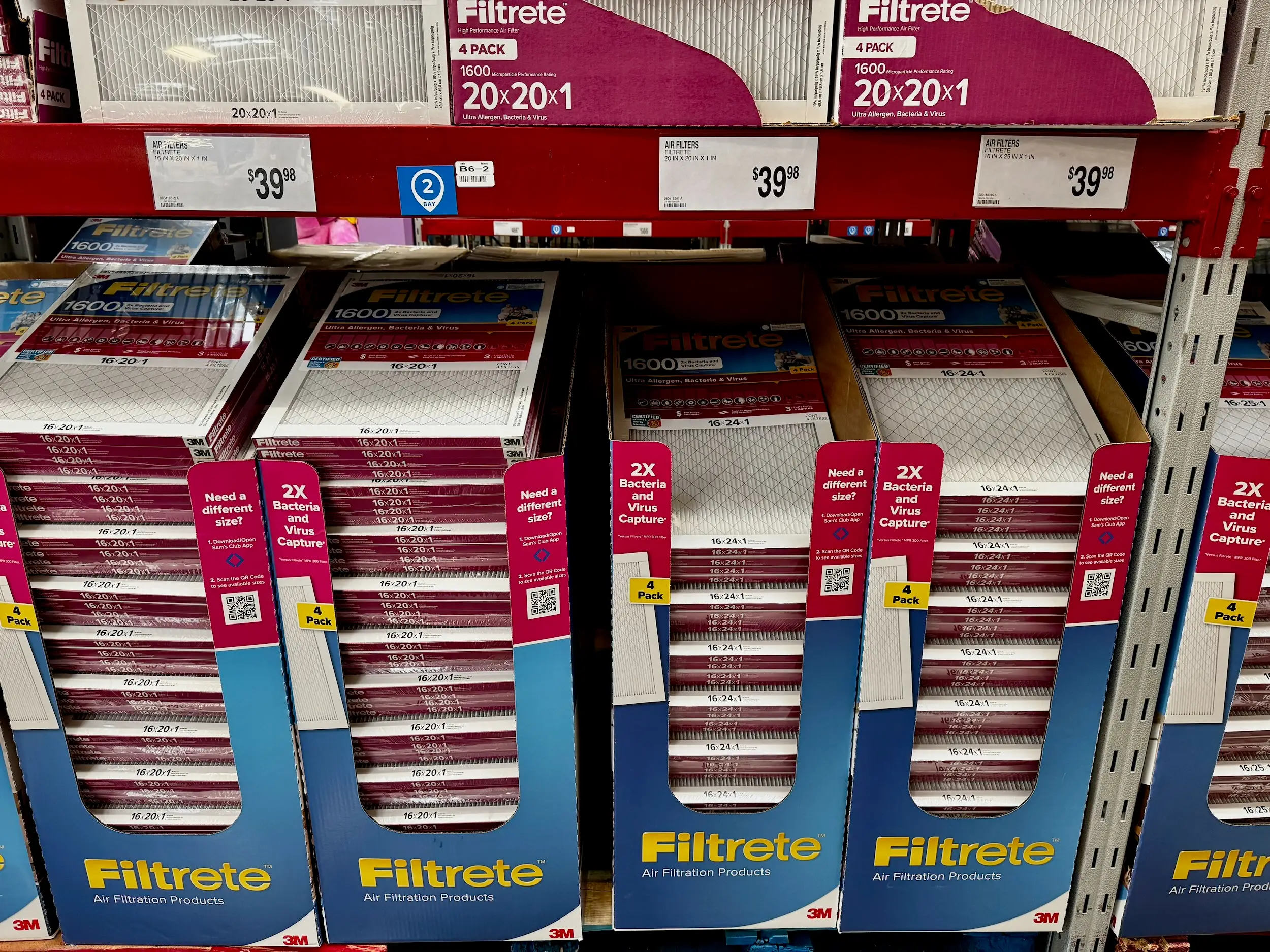 HVAC filters for sale at Sam's Club
