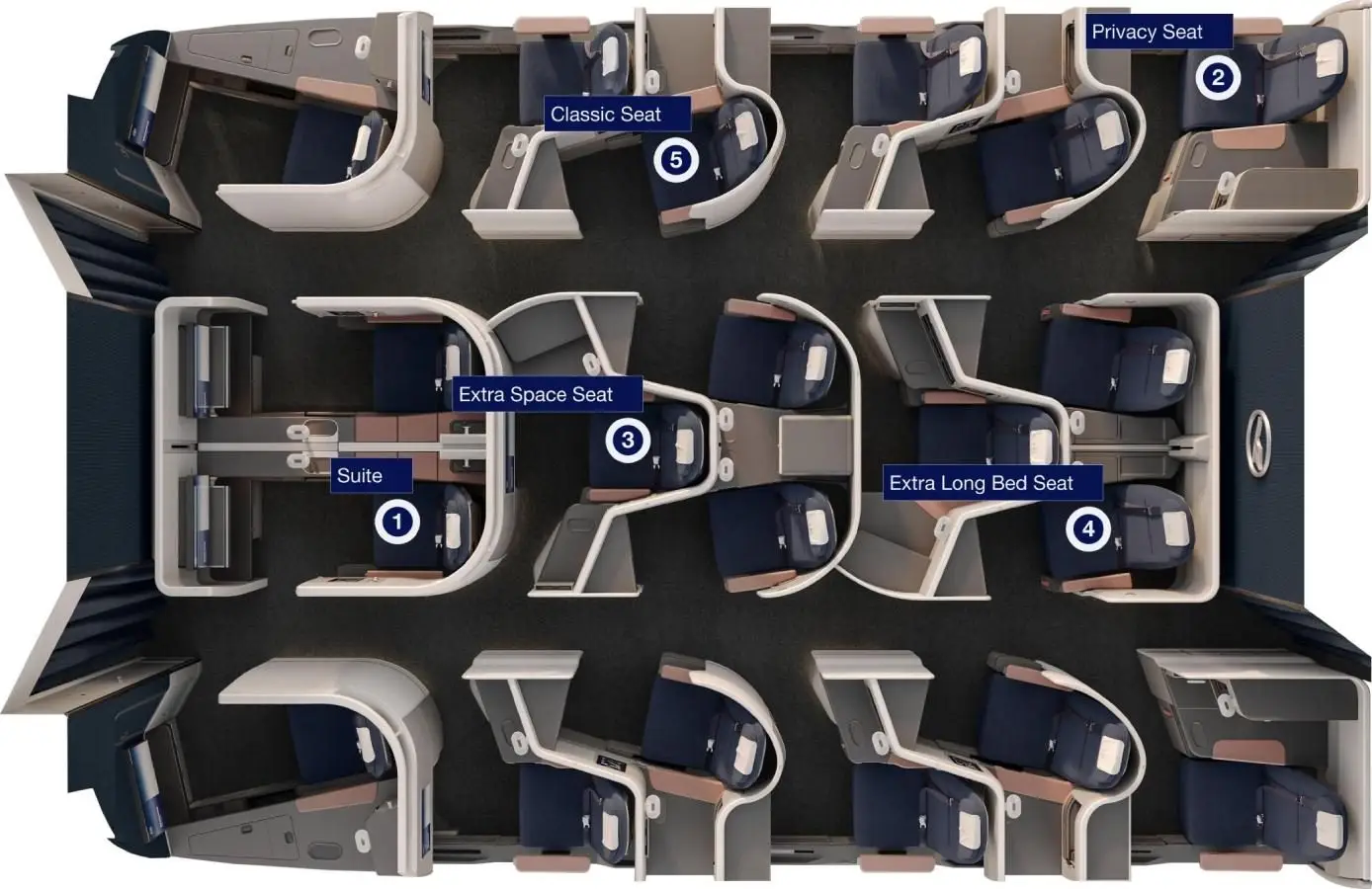 Lufthansa's Allegris business class layout.