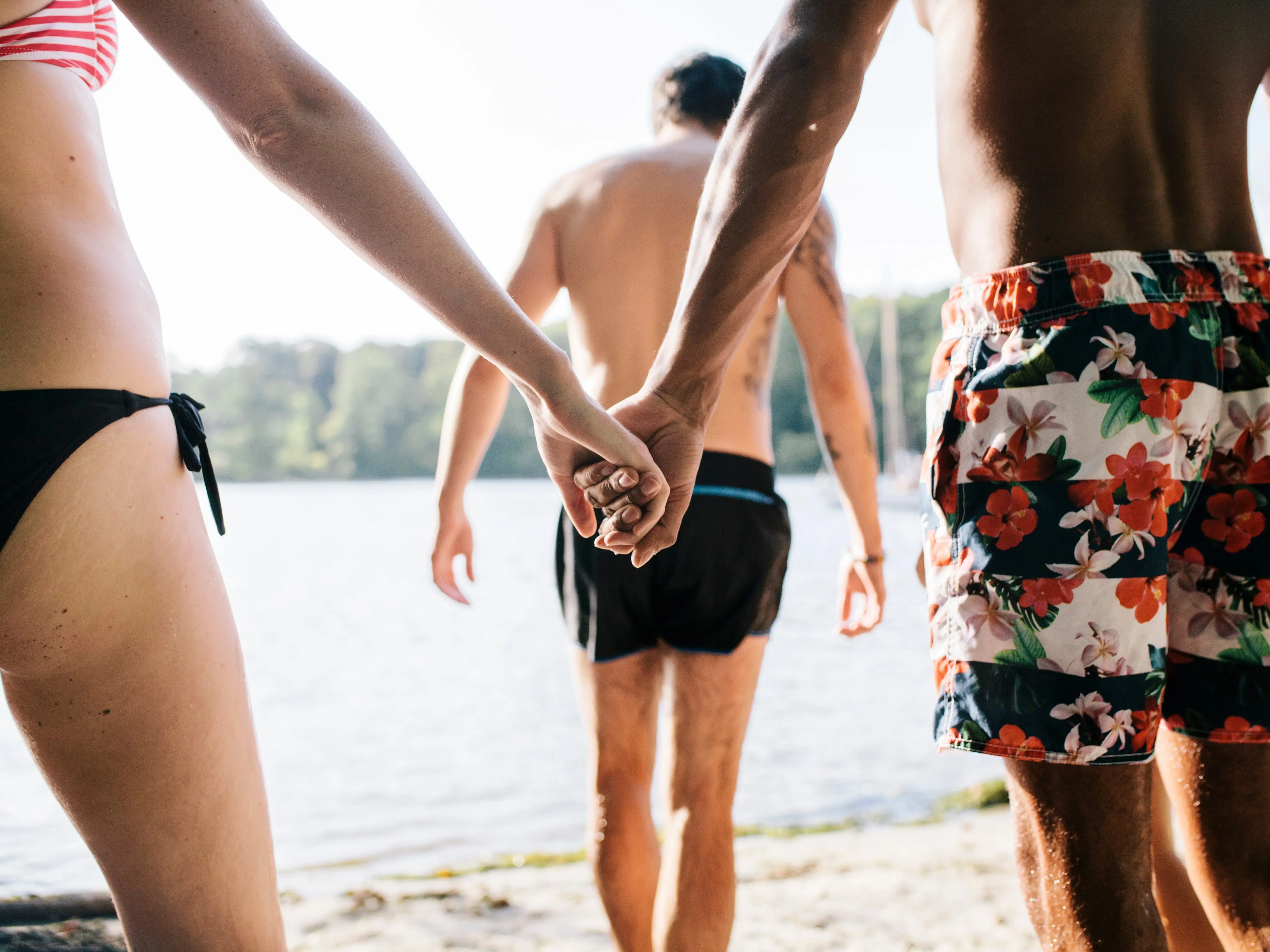 Couple holding hands