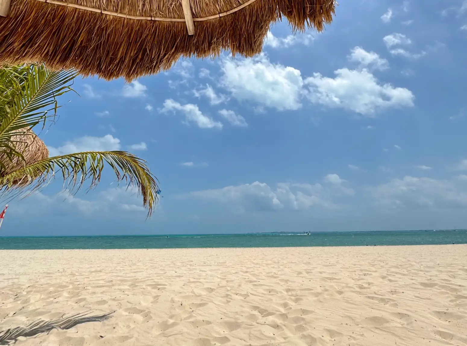 A quiet beach in Cancún, Mexico.