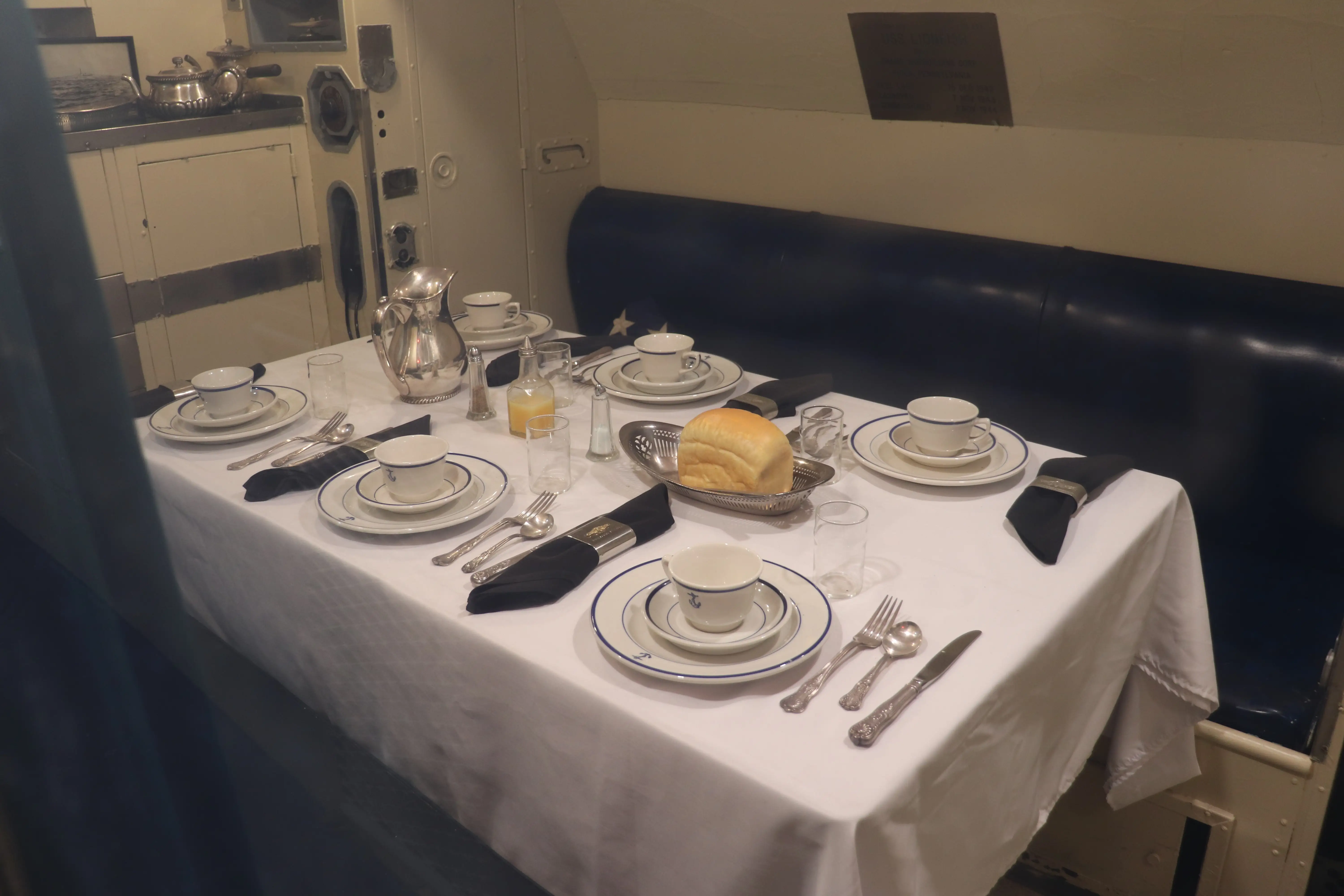 The wardroom on board the USS Lionfish.