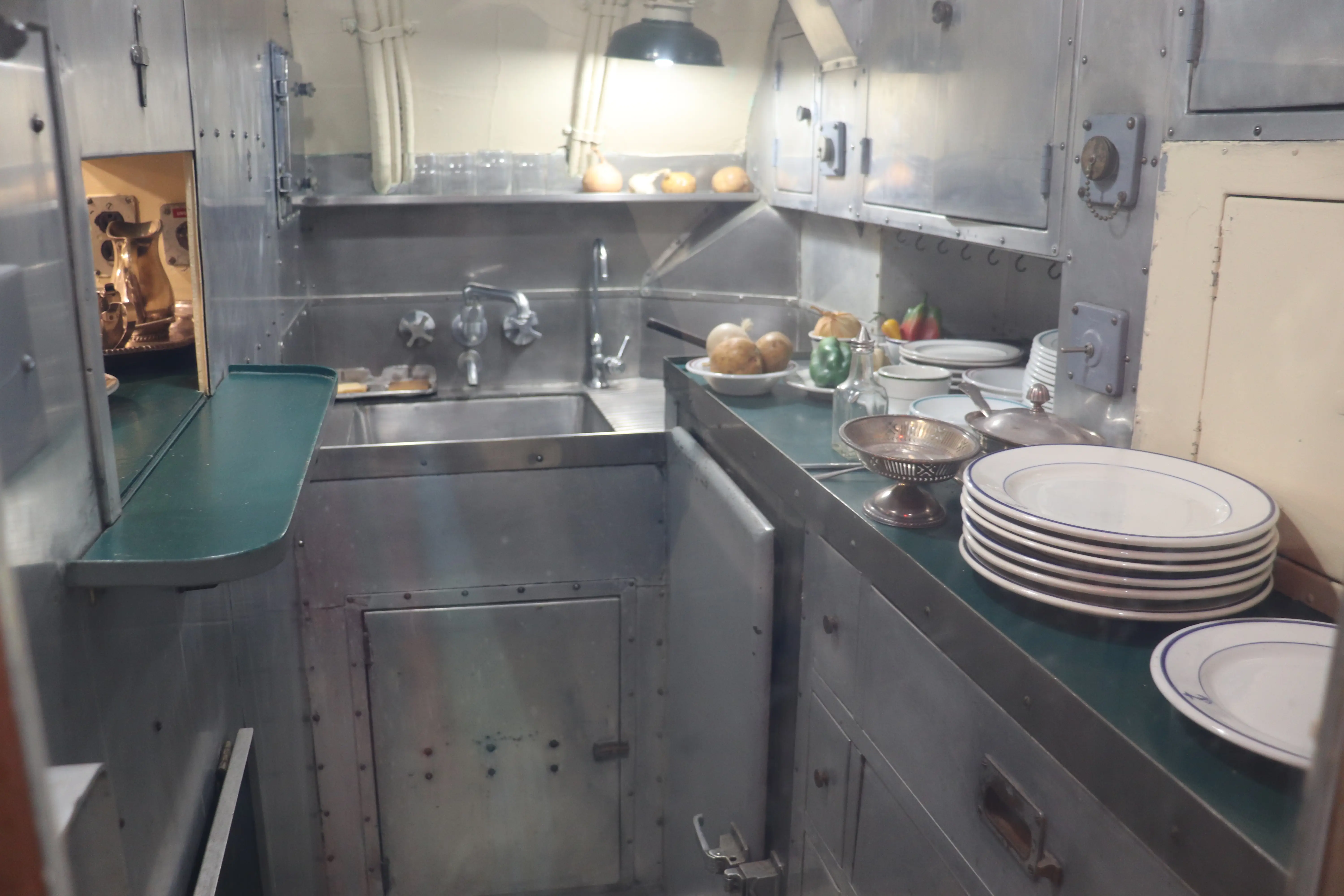 The officers' pantry on board the USS Lionfish.