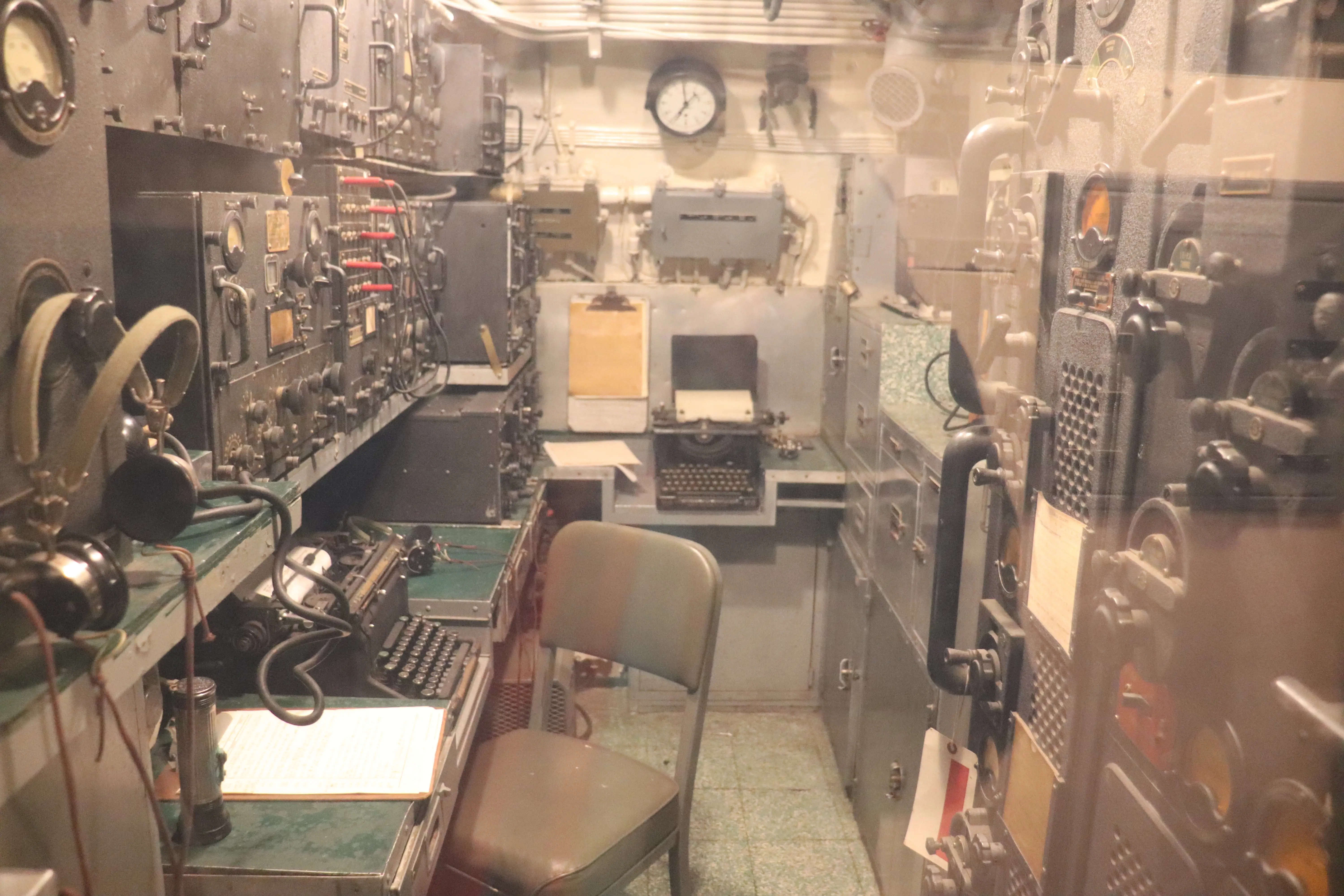 The radio room on board the USS Lionfish.