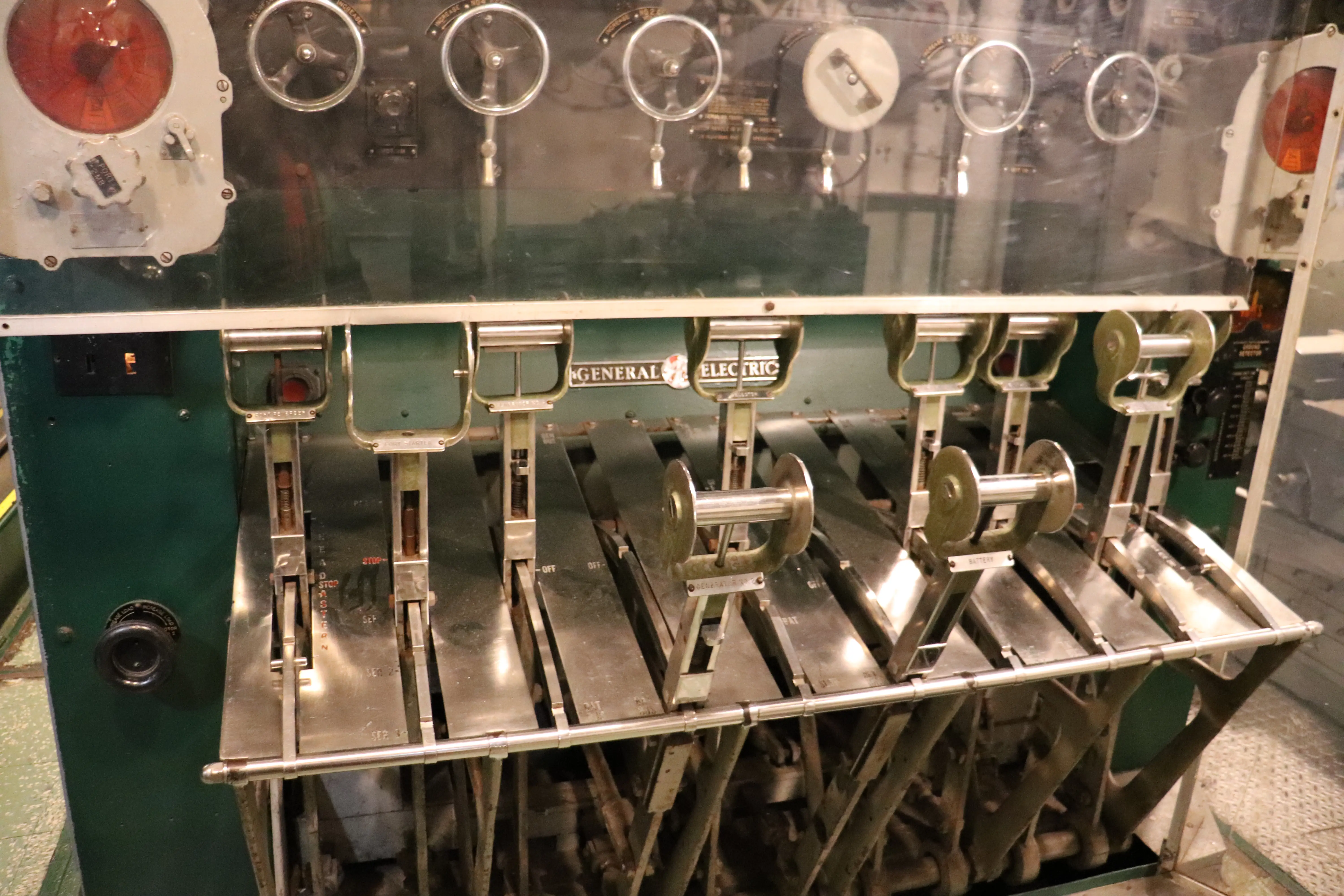 The maneuvering room on board the USS Lionfish.