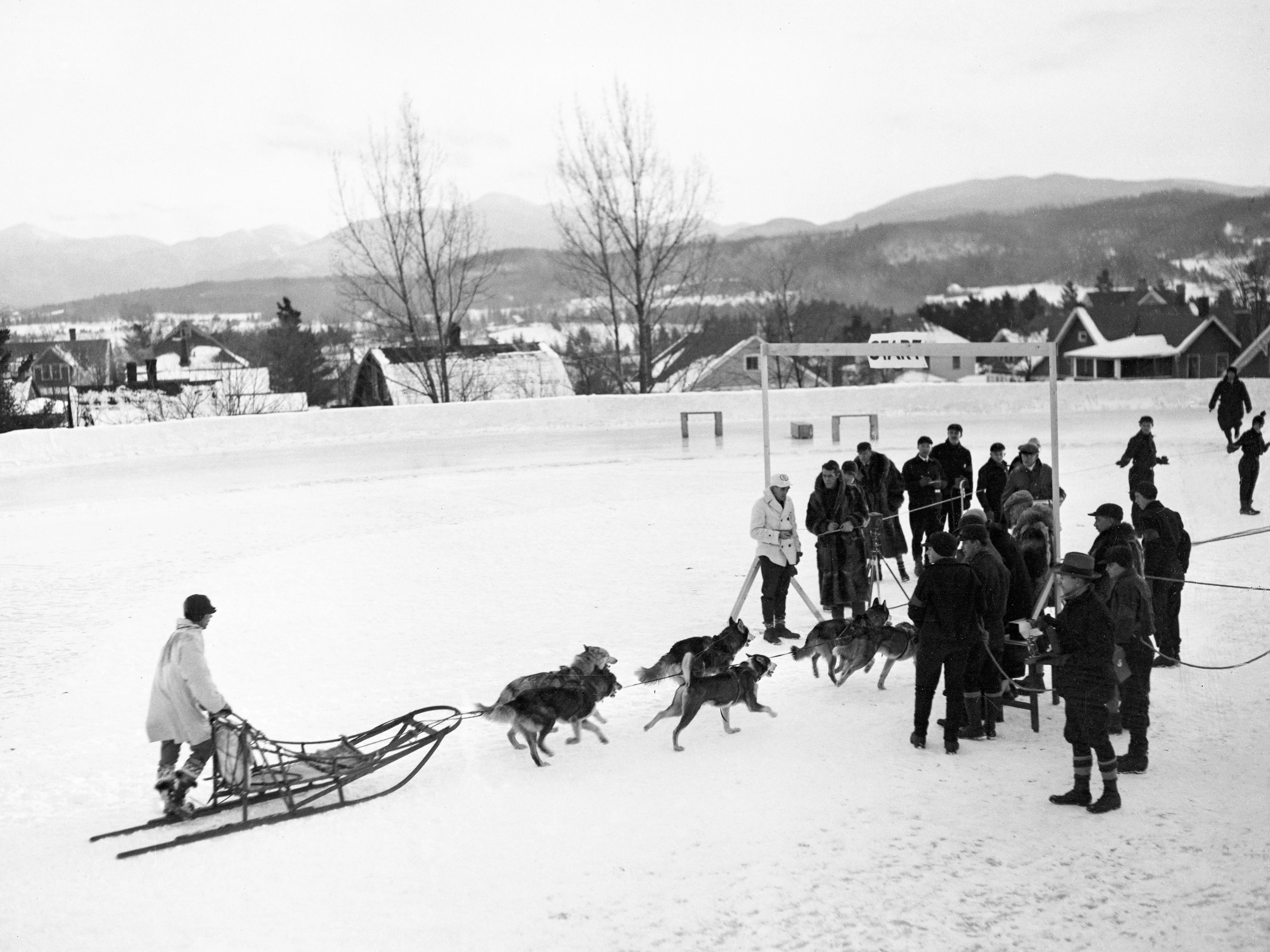 Hero of Alaskan Dog Sled Dash Leonard Seppala at Winter Olympiad