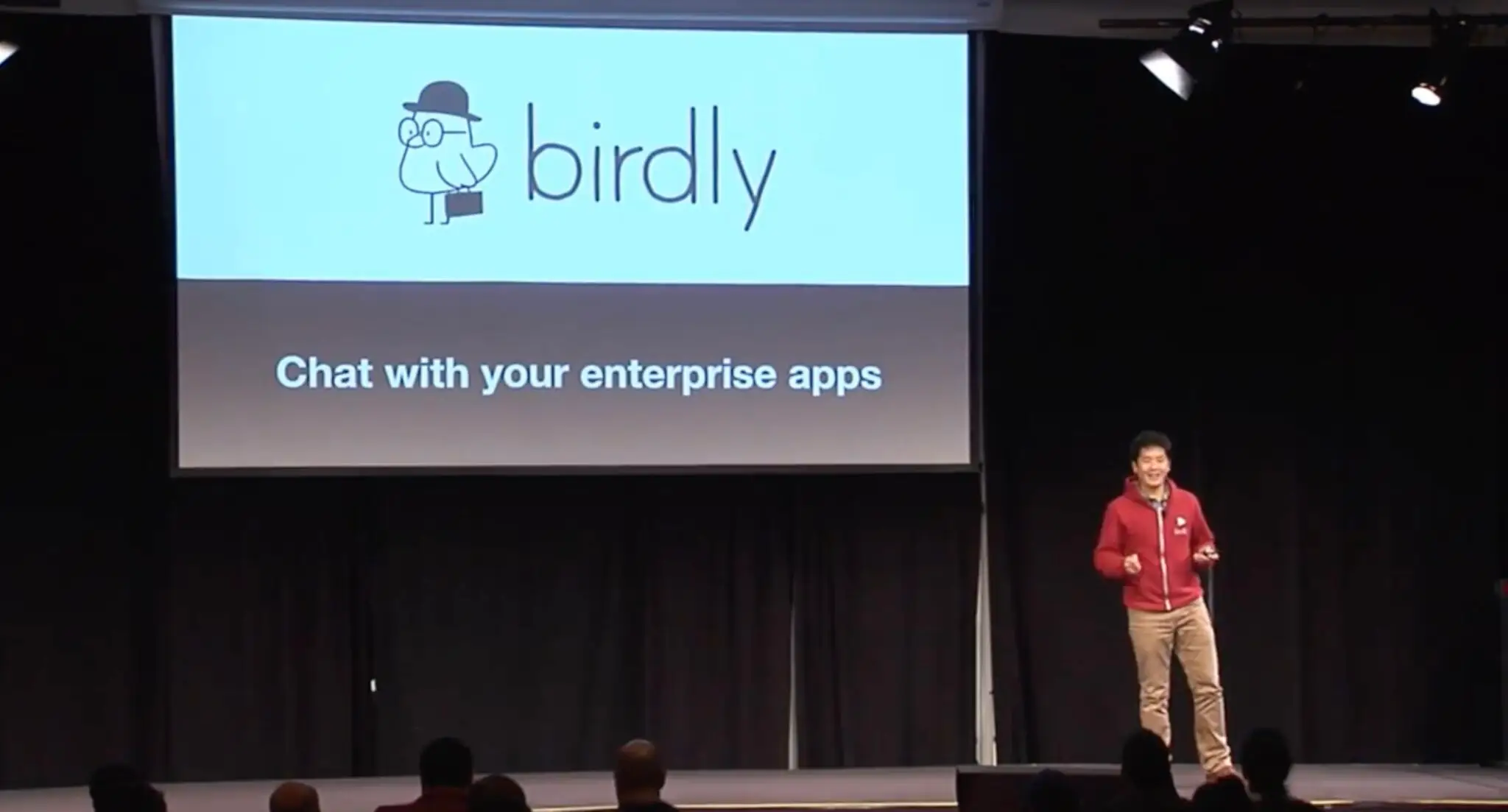 Quang Hoang is pictured at Demo Day for his first startup