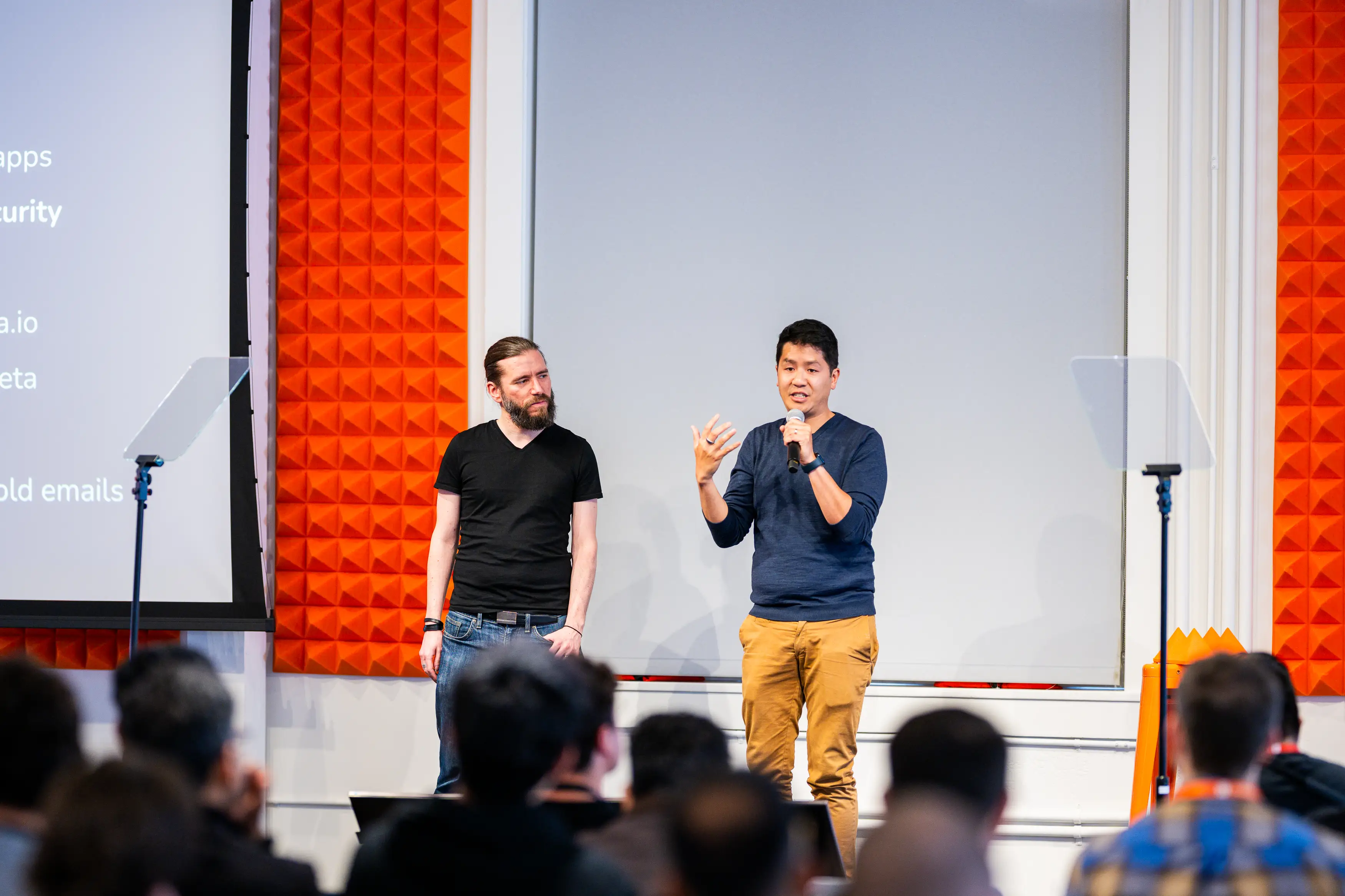 Quang Hoang is pictured at Demo Day for his second startup.