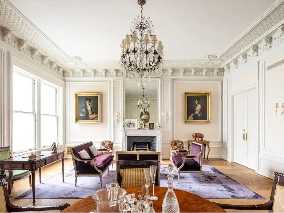 The sitting room adjoining the mansion's master bedroom, site of a violent struggle a century ago.