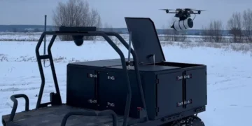 These new Ukrainian ground robots can launch unjammable fiber-optic drones close to the front so troops don’t have to