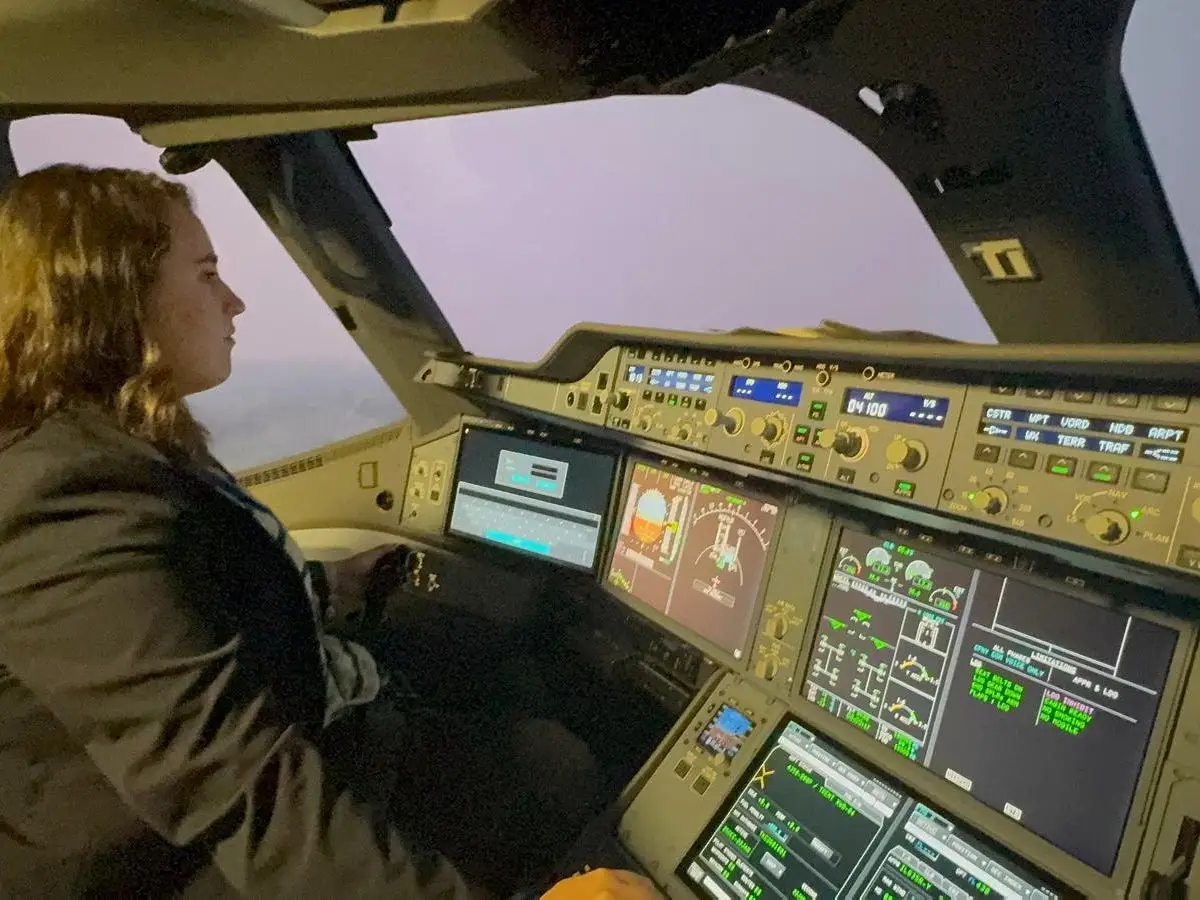 The author in the A350 sim.