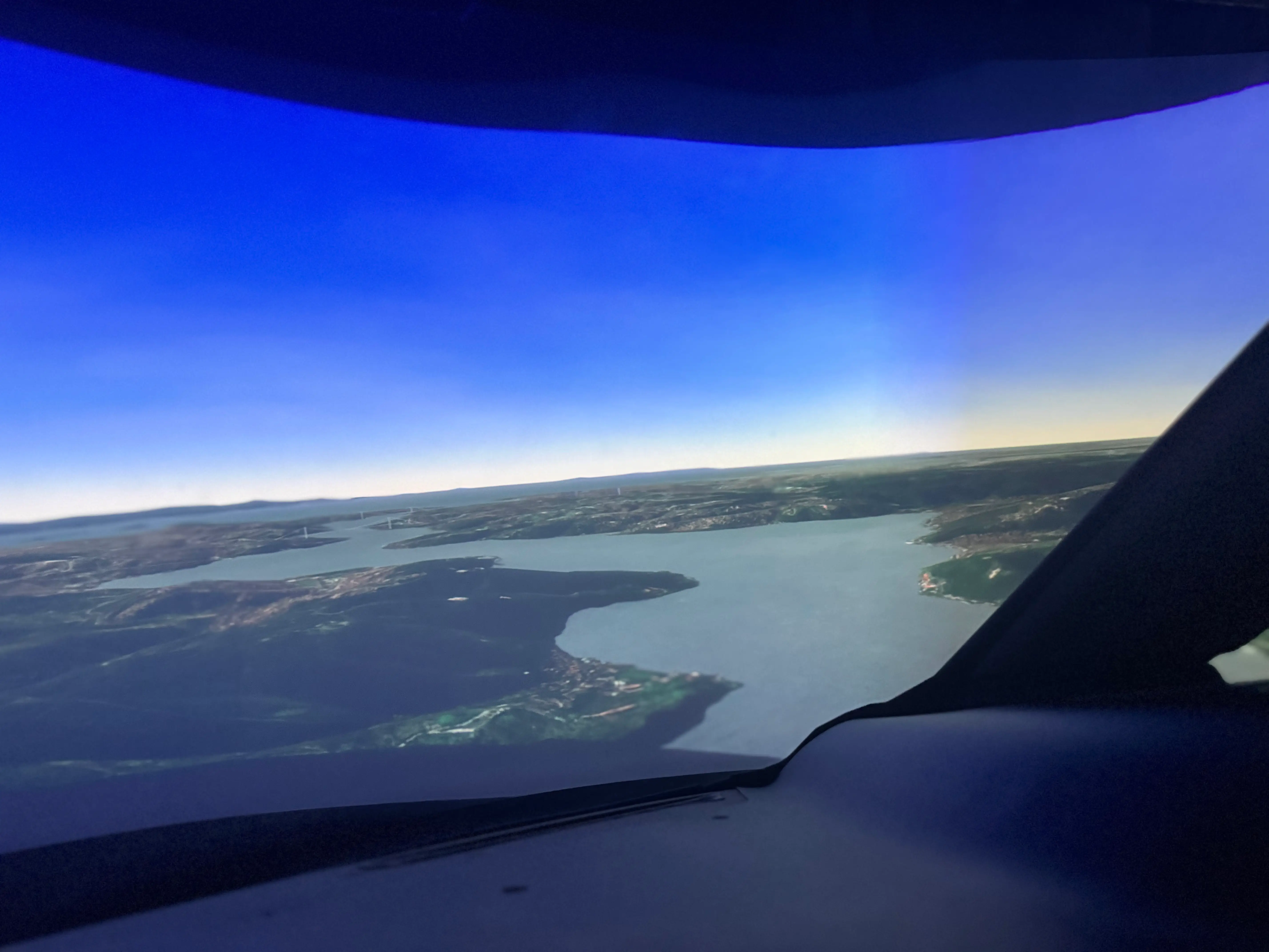 This is what the virtual landscape looked like with water and terrain.