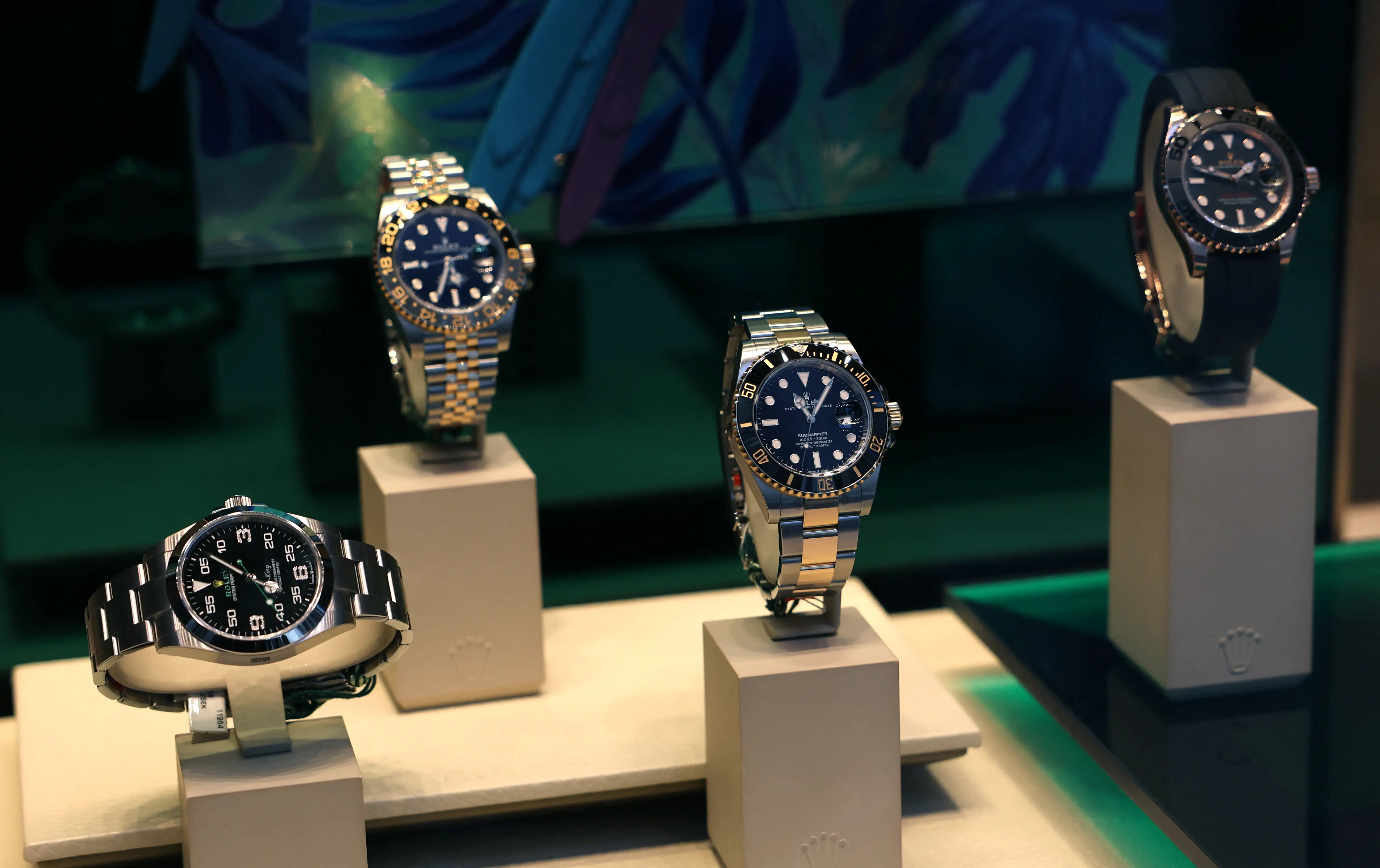 Rolex watches on display