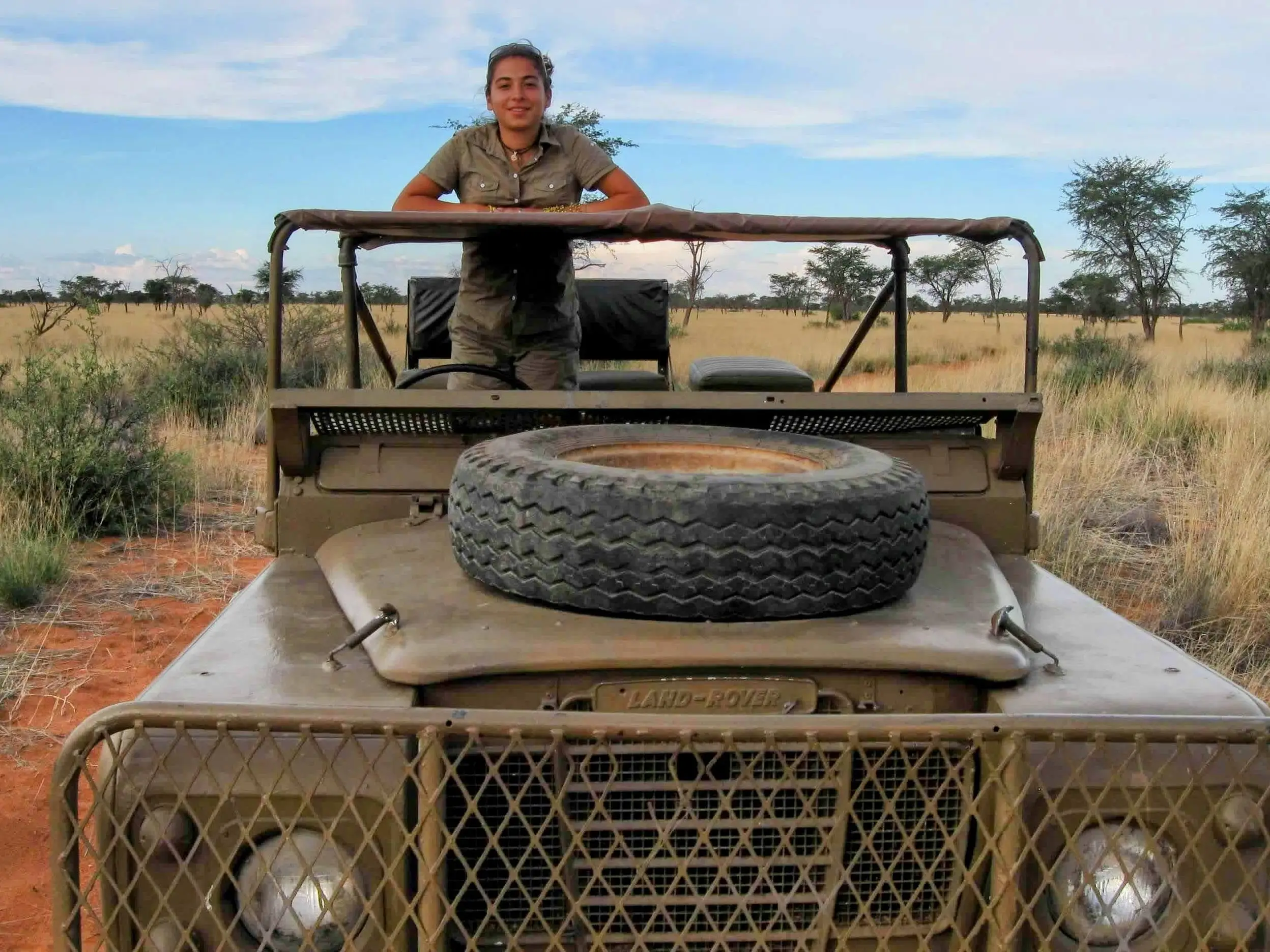 Ashleigh N. DeLuca in a truck in Africa during her gap year