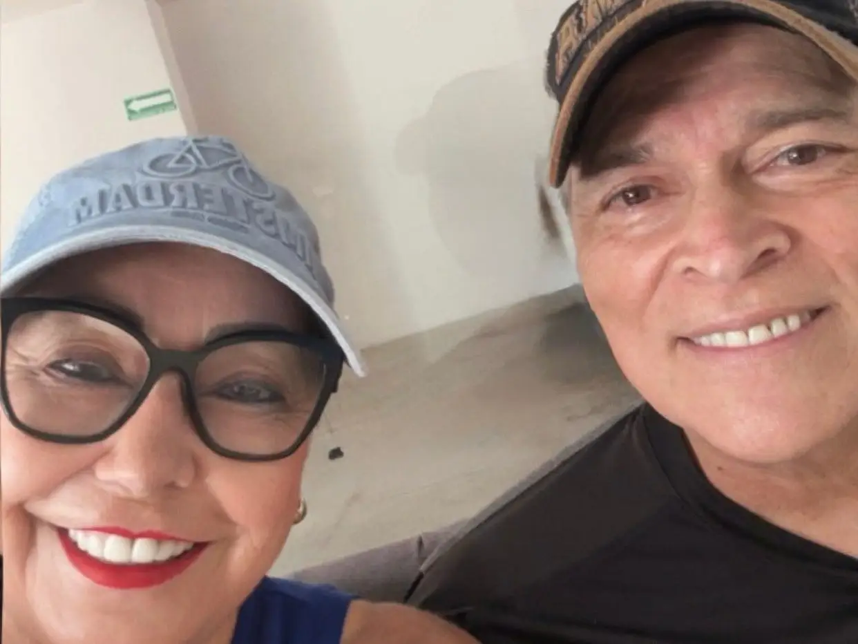 Couple posing for selfie