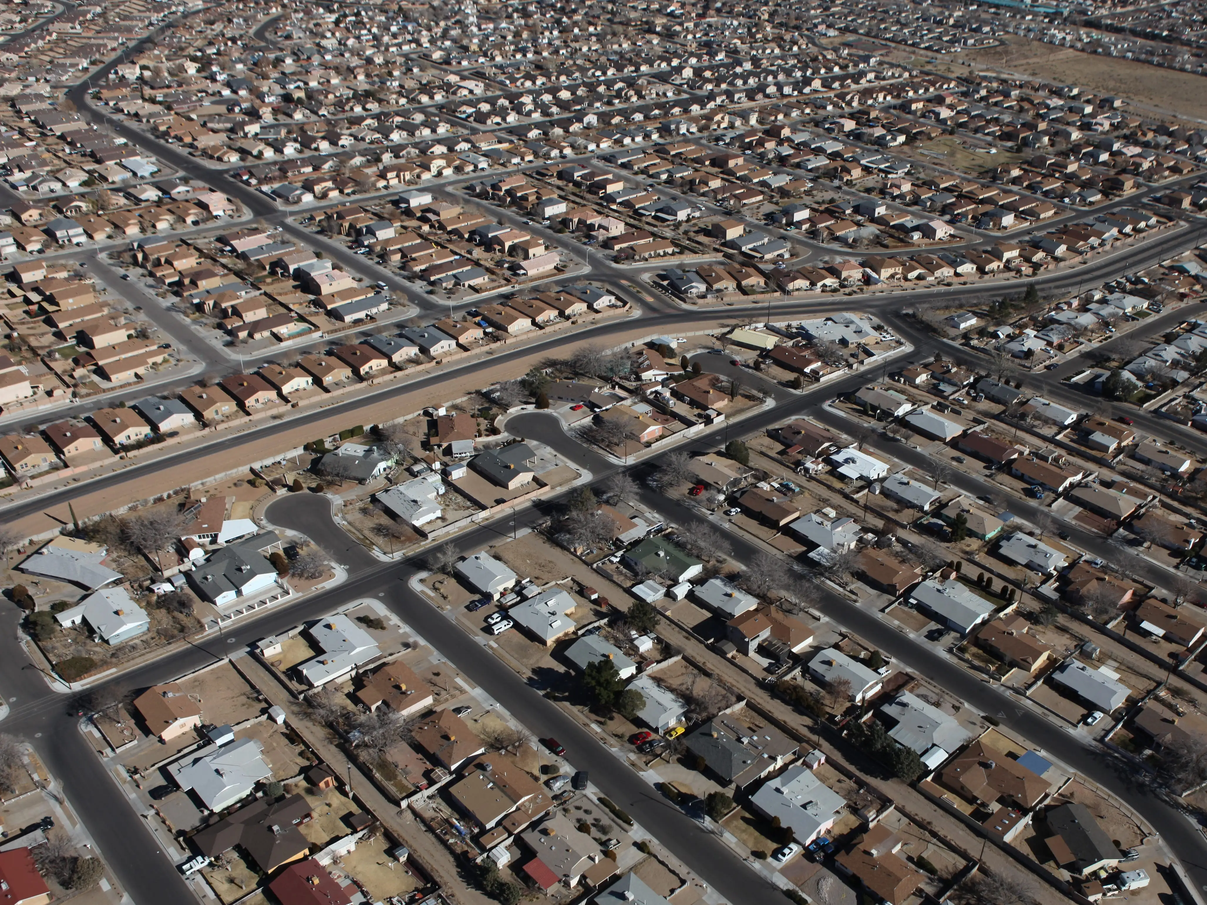 Albuquerque New Mexico Homes Aerial view