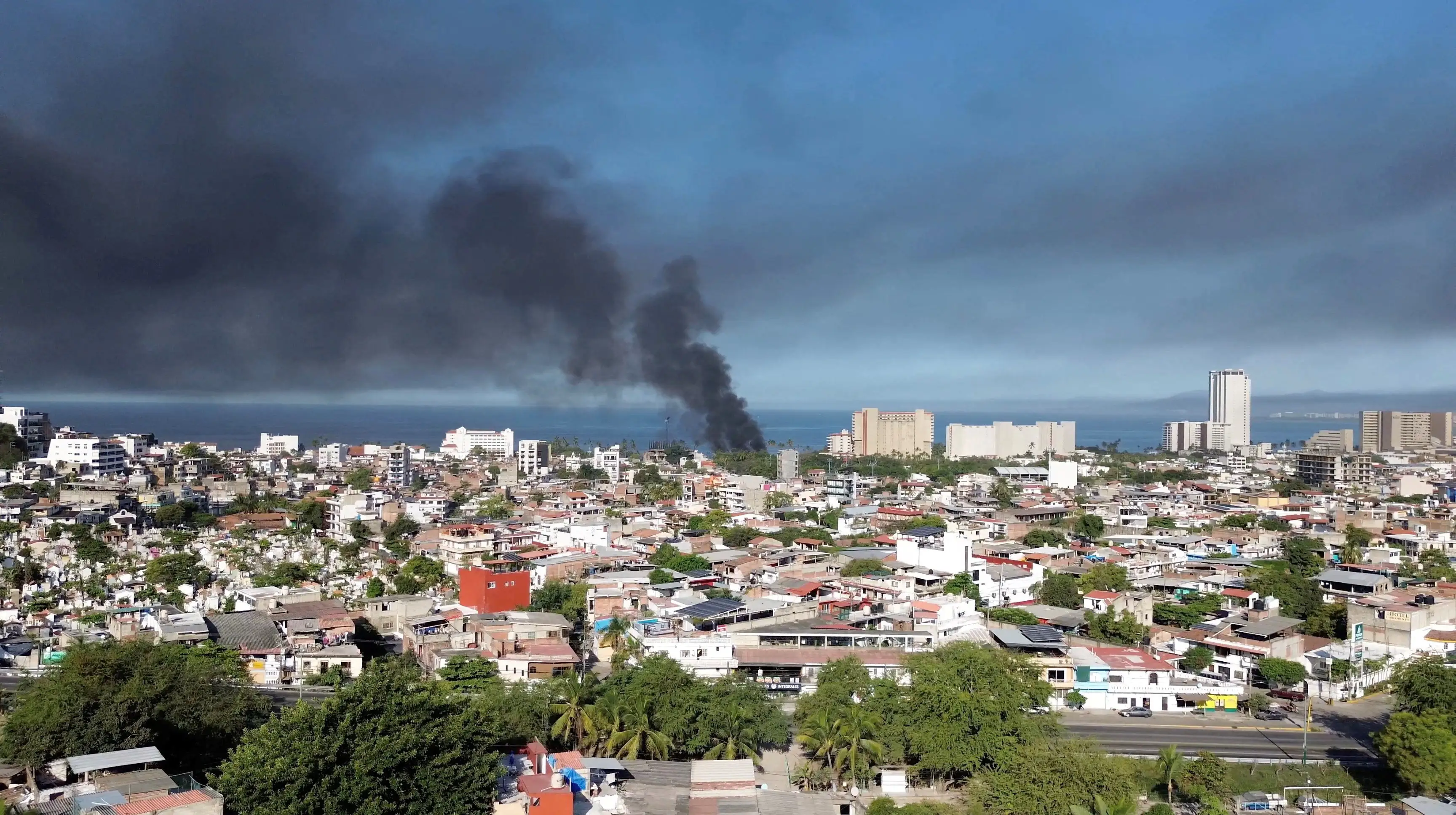 Smoke over the city of Puerto Vallarta.