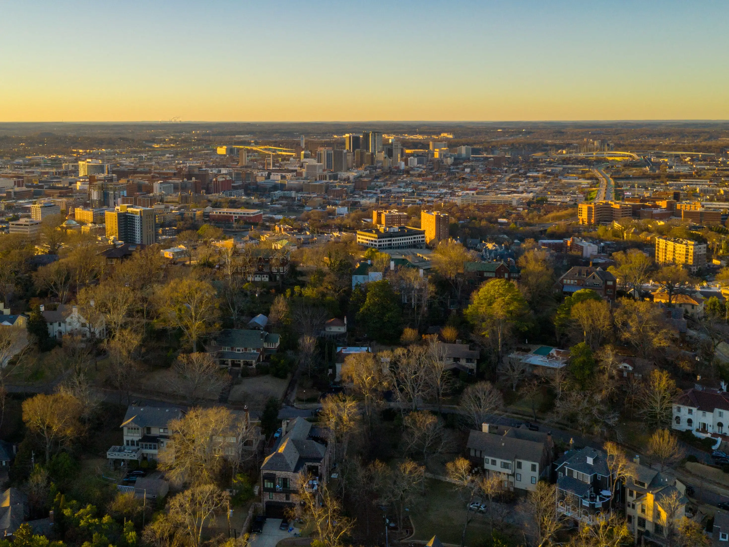 Beautiful aerial photo Downtown Birmingham Alabama USA