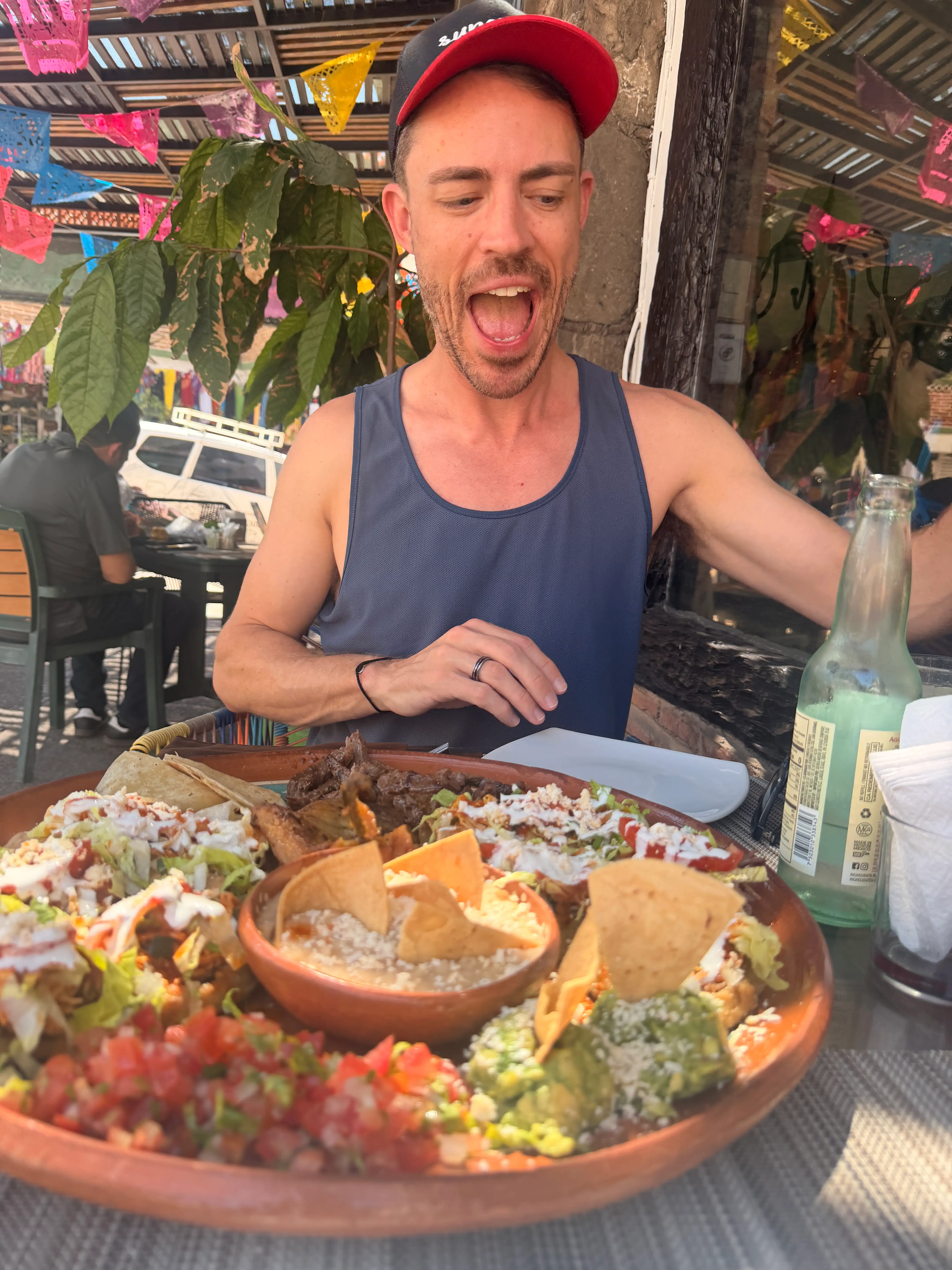 Man eating food in Puerto Vallarta