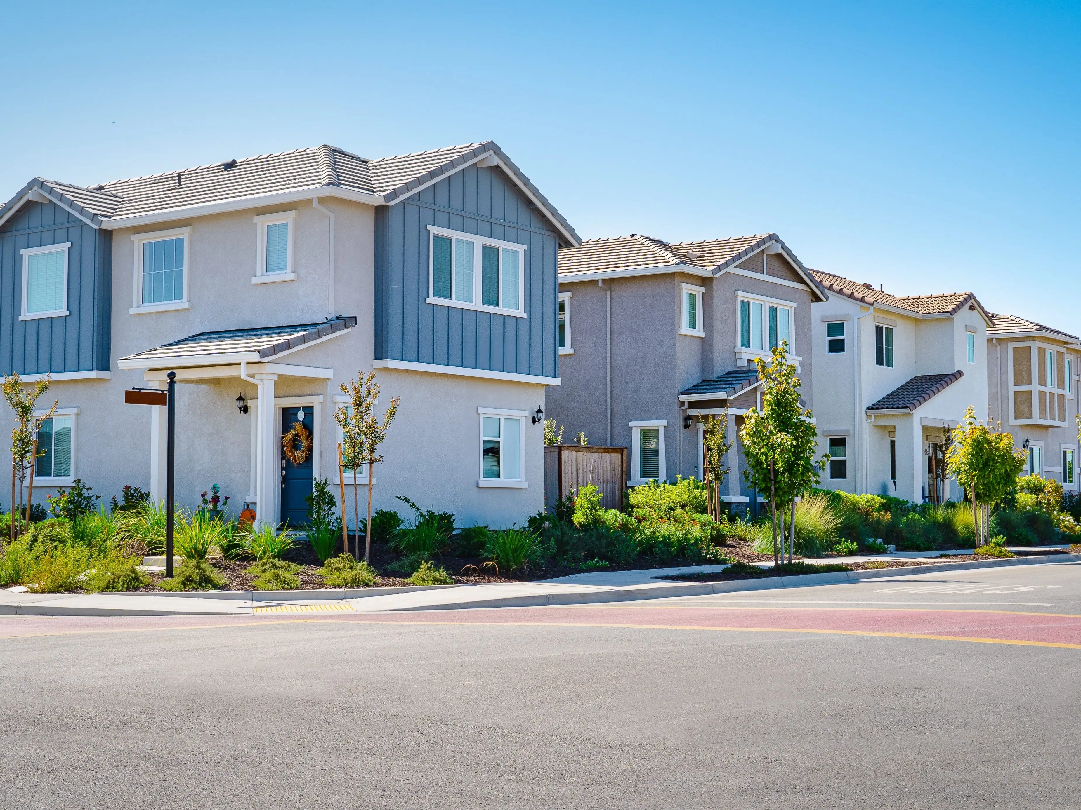 Suburban houses in California