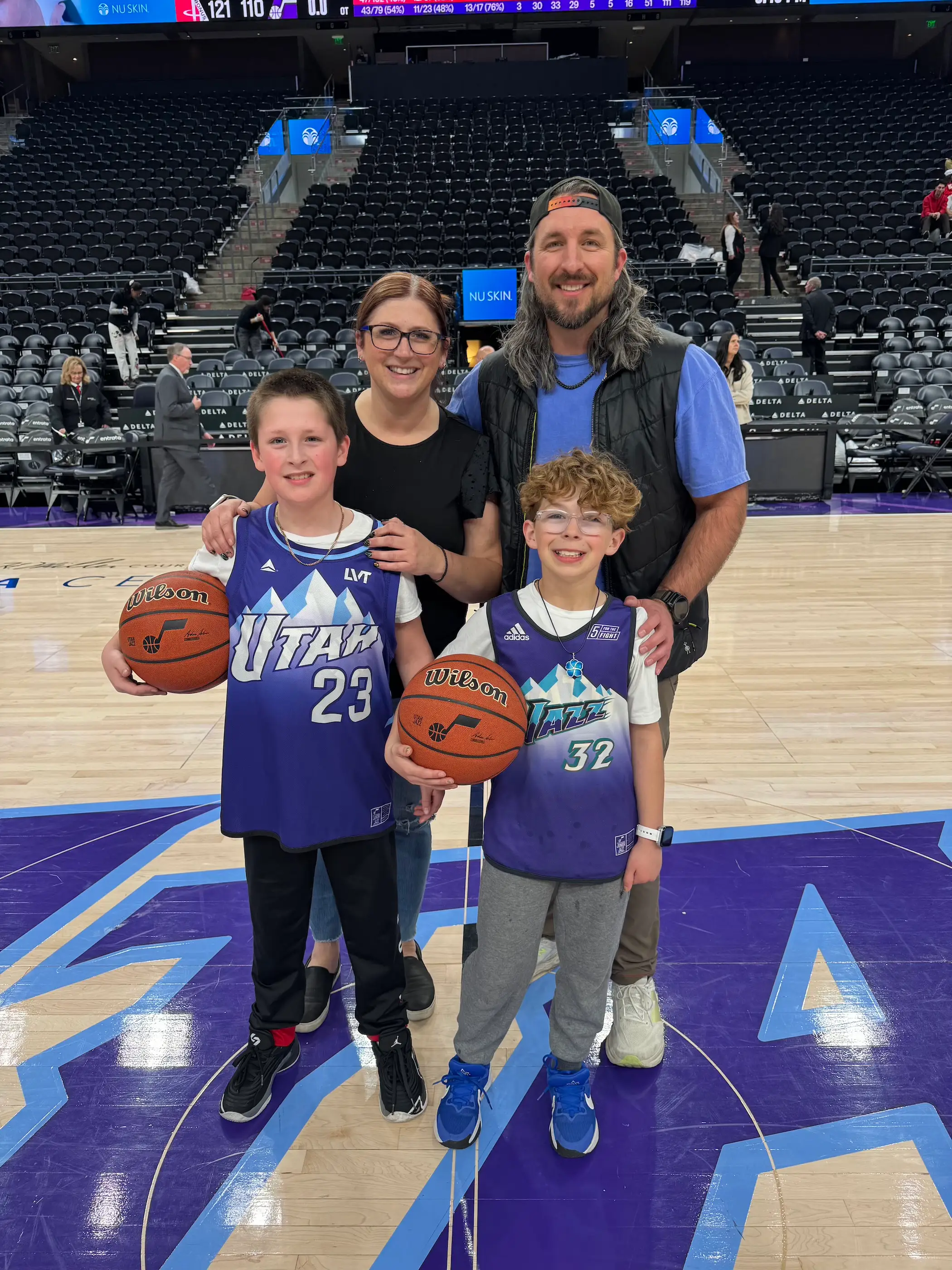 mark and family at basketball