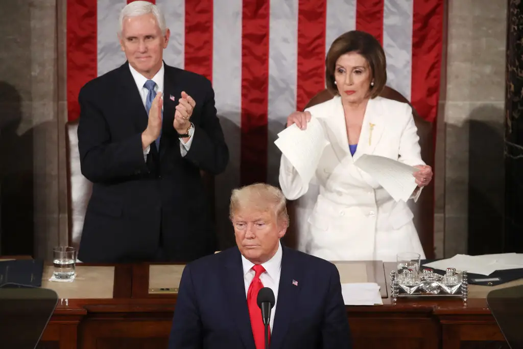 President Donald Trump at the 2020 State of the Union address.